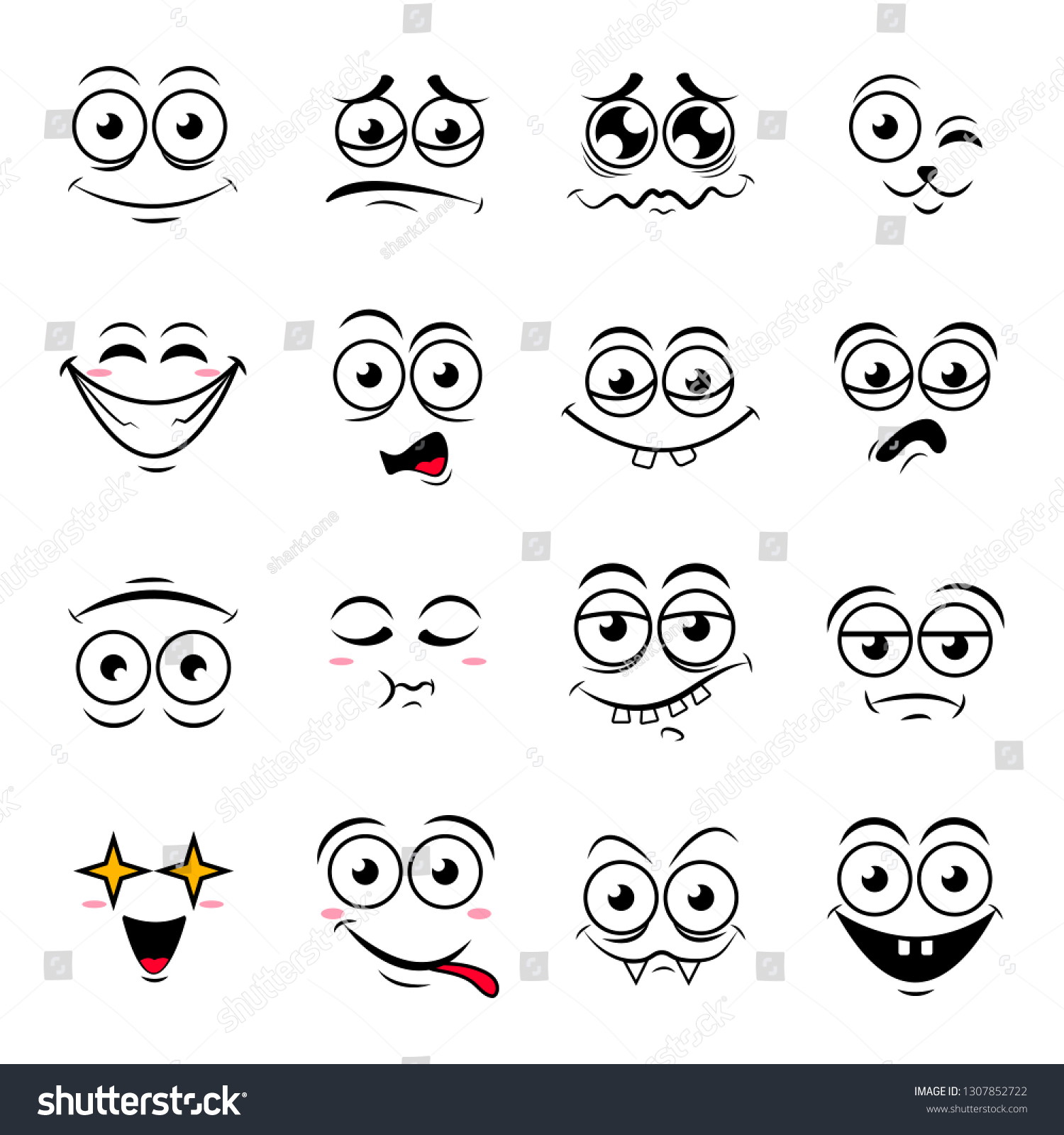 Happy Symbol Emotions Icons Vector Illustration Stock Vector (Royalty ...