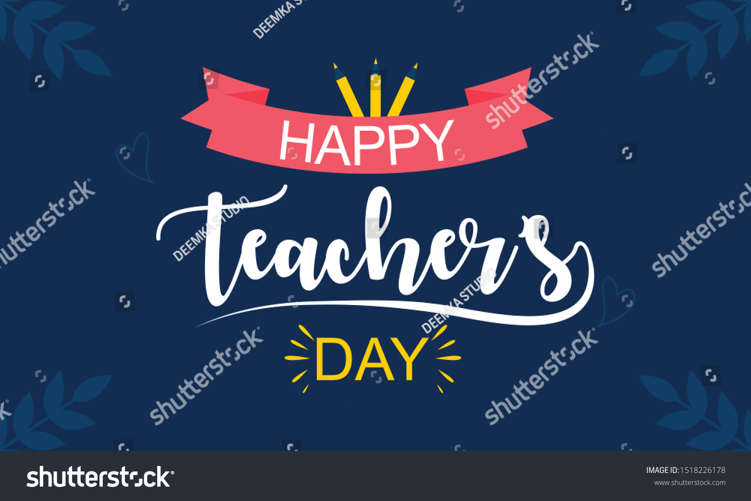 Happy Teacher Day Greeting Education Illustration Stock Vector (Royalty ...