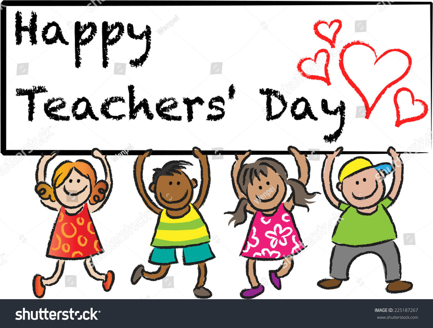 Happy Teachers' Day Stock Vector Illustration 225187267 : Shutterstock