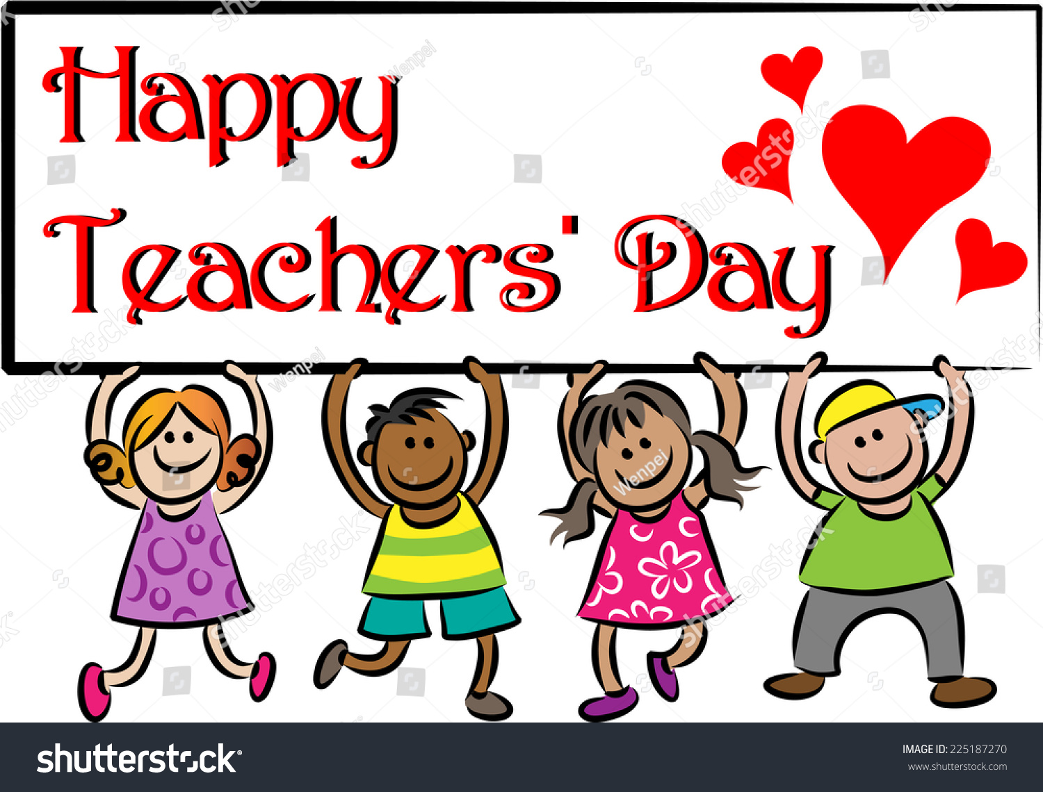 Happy Teachers' Day Stock Vector Illustration 225187270 : Shutterstock