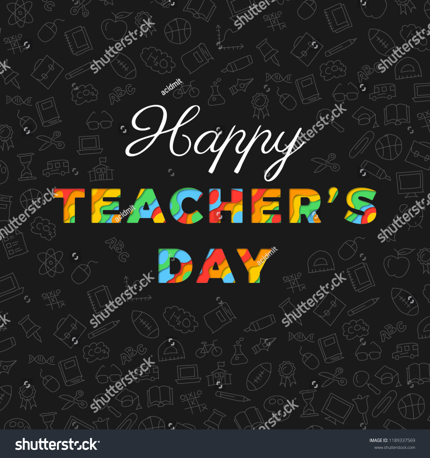 Happy Teachers Day Banner Design Layout Stock Vector (Royalty Free ...