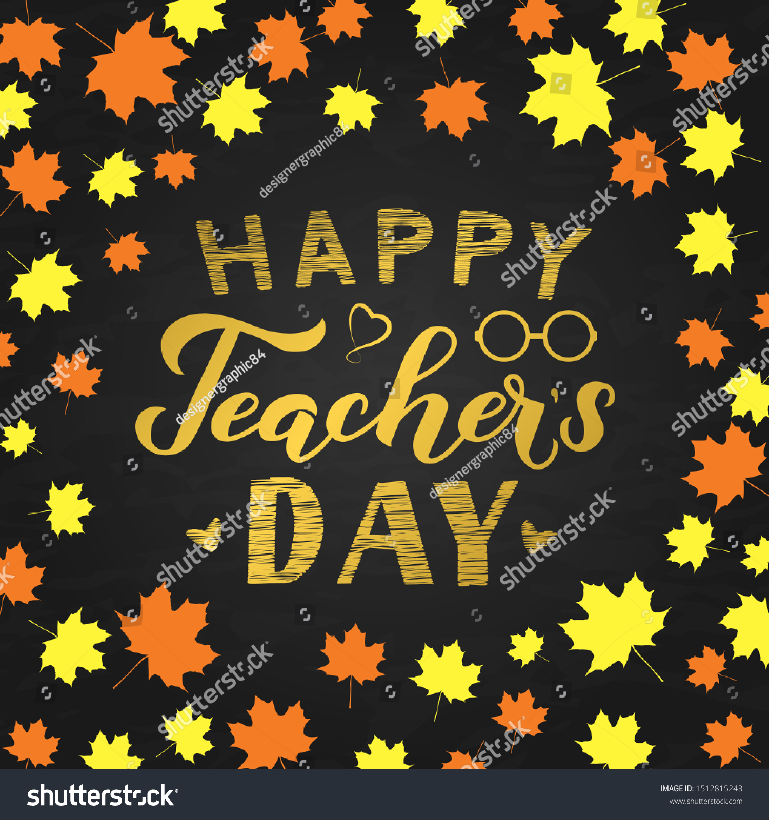 Happy Teachers Day Calligraphy Hand Lettering Stock Vector Royalty Free