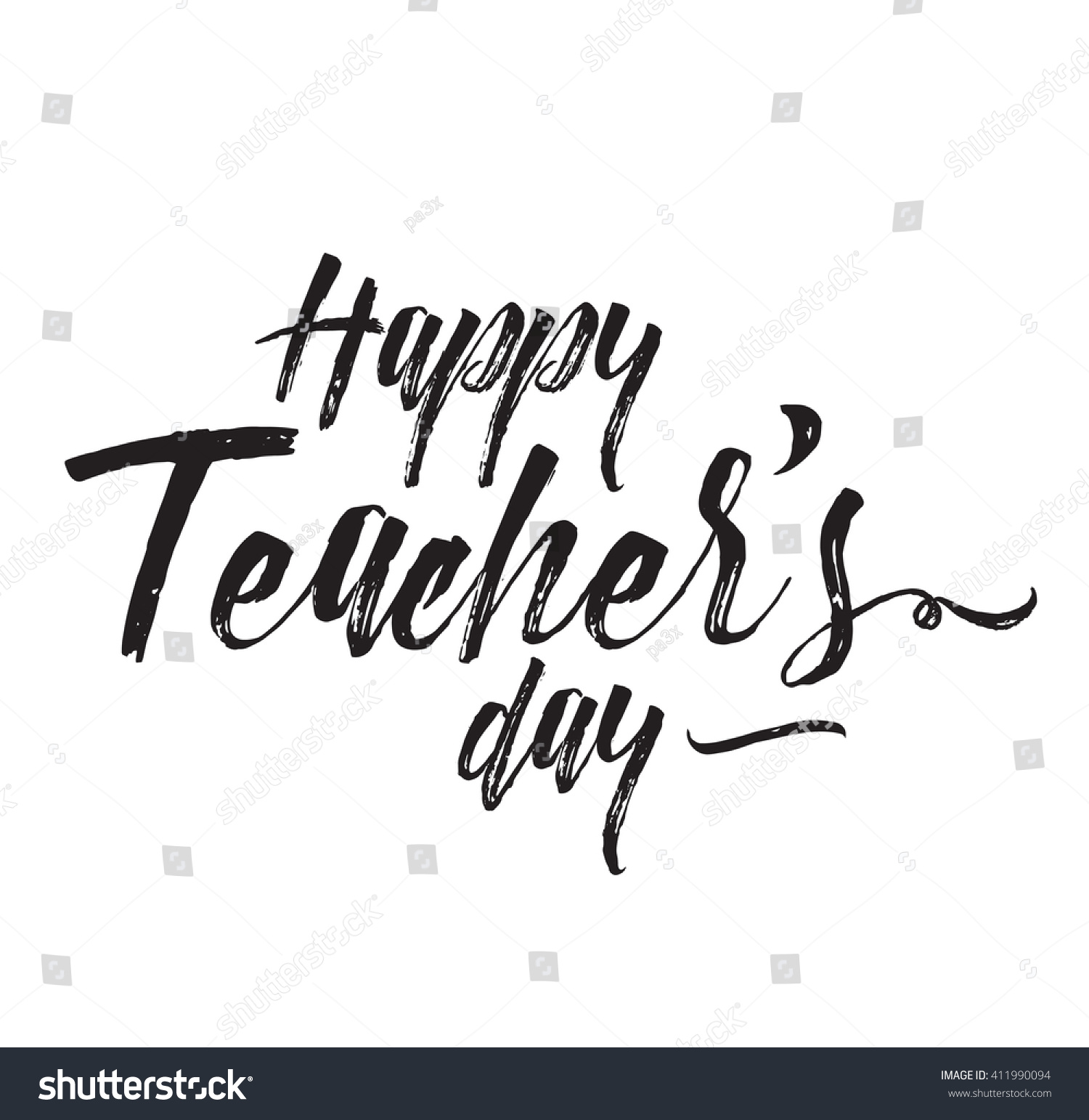 Happy Teachers Day Vector Typography Lettering Stock Vector (Royalty ...