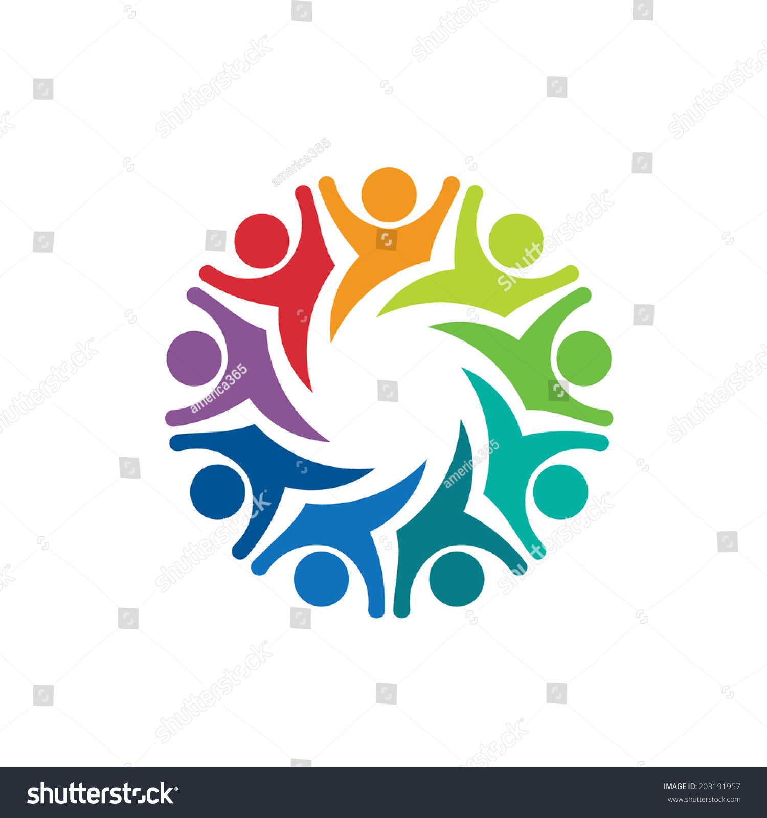 Happy Team Group People 9 Image Stock Vector (Royalty Free) 203191957