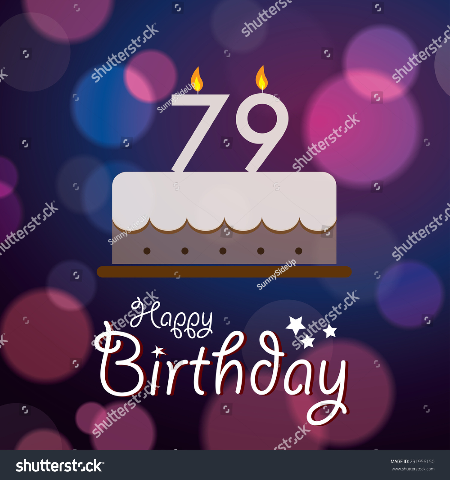 Happy 79th Birthday Bokeh Vector Background Stock Vector 291956150 ...