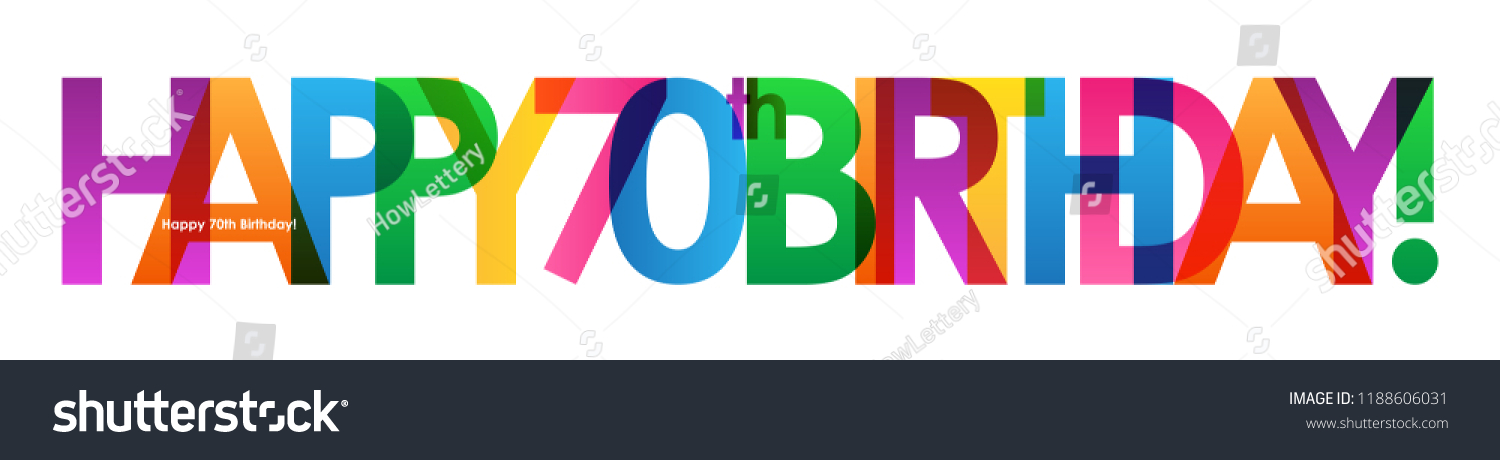 SVG of HAPPY 70th BIRTHDAY colorful letters banner svg