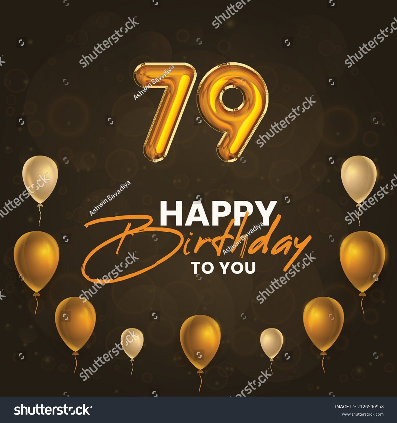 Happy 79th Birthday Greeting Card Vector Stock Vector (Royalty Free ...