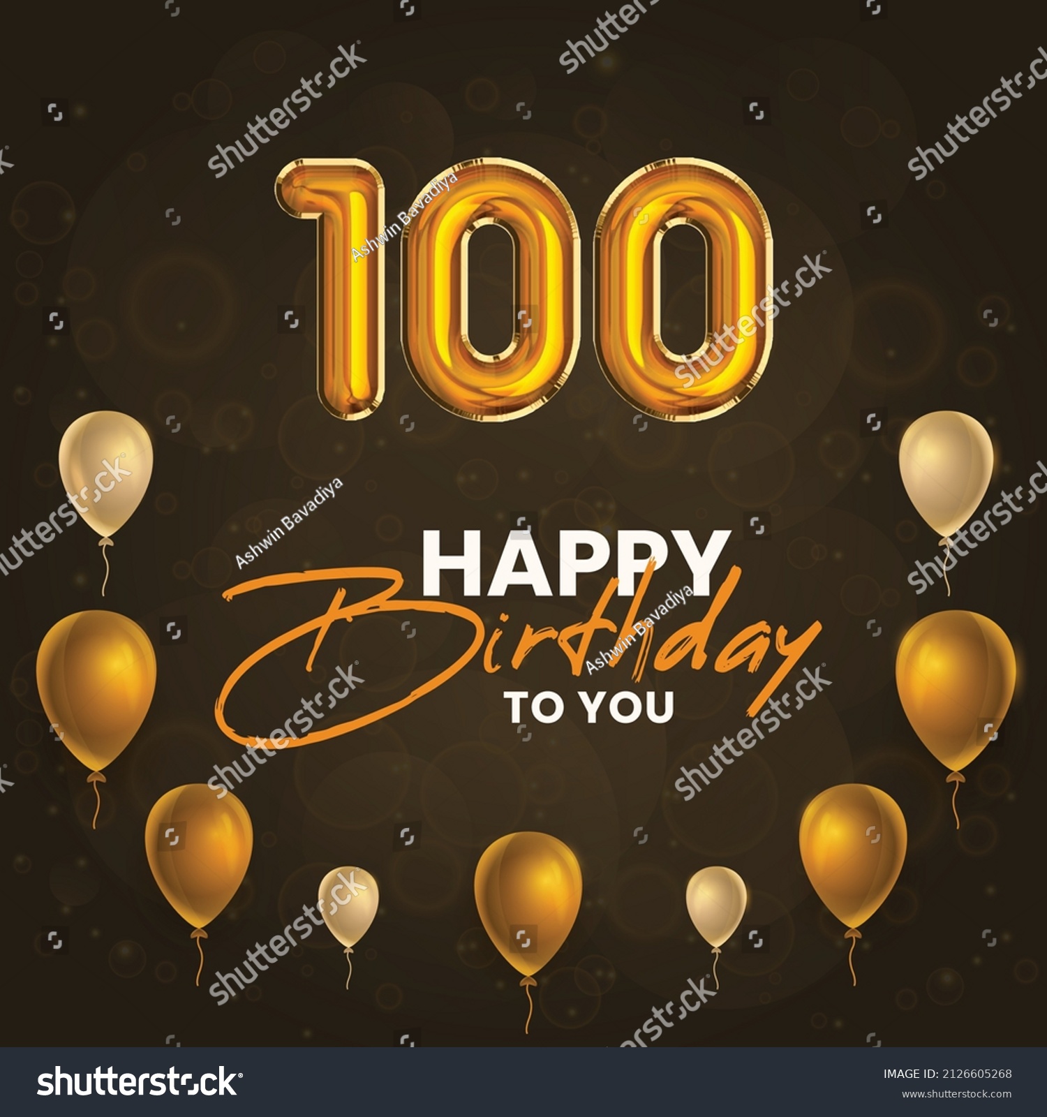 Happy 100th Birthday Greeting Card Vector Stock Vector (Royalty Free ...