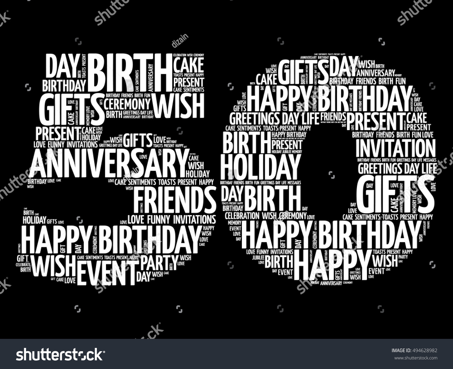 Happy 50th Birthday Word Cloud Collage Stock Vector (Royalty Free ...
