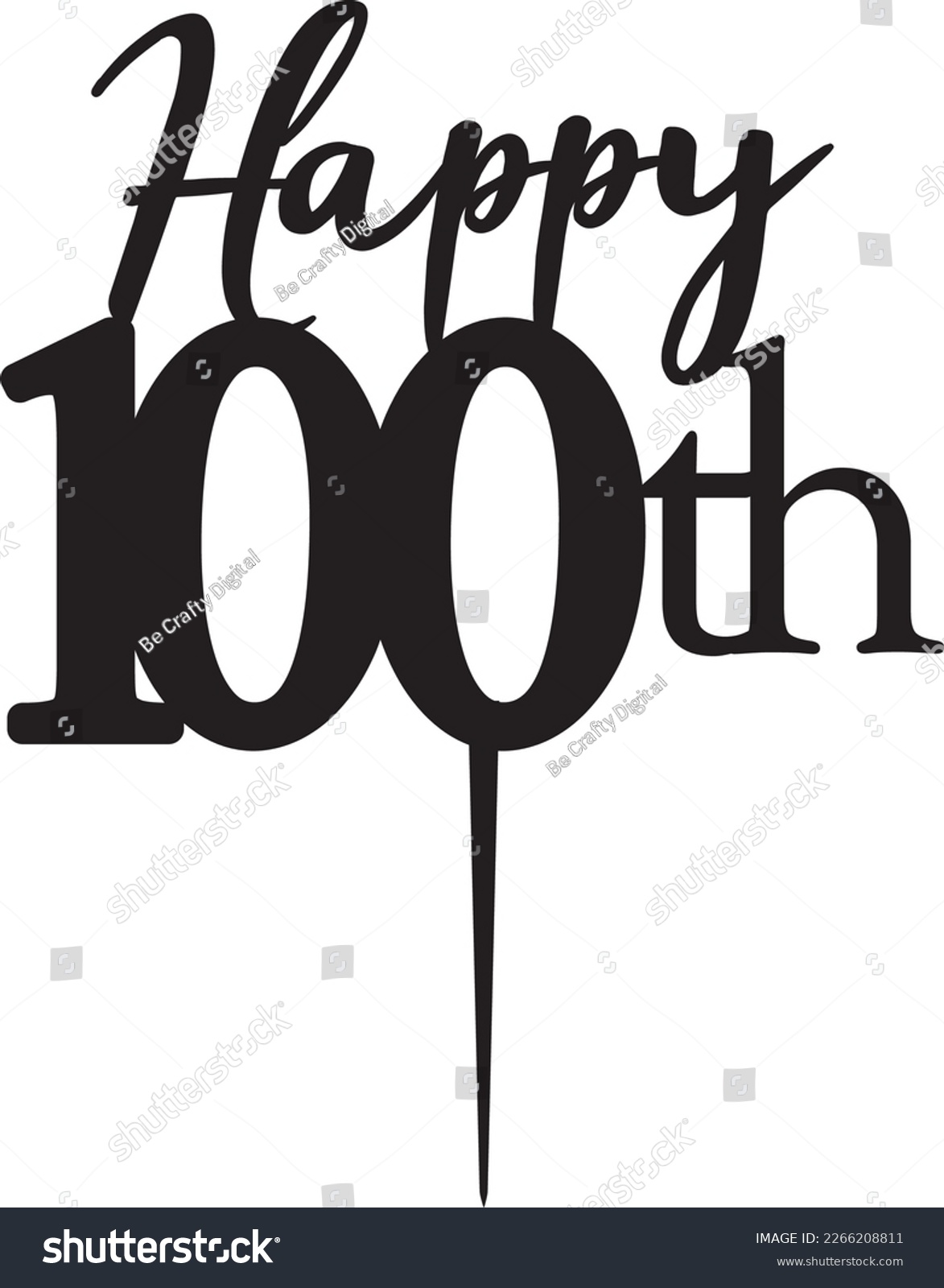 SVG of Happy 1000th Happy Birthday Cake Topper Laser Cut Cut File svg