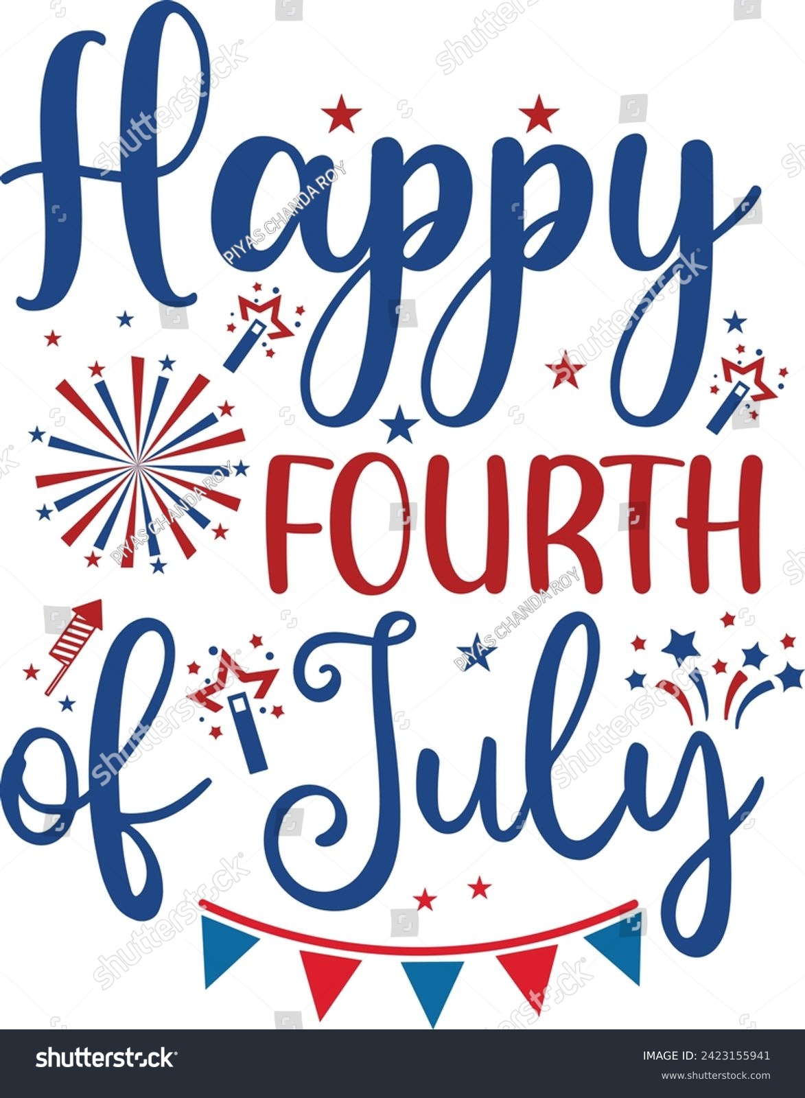SVG of Happy 4th Of July Clip art Commercial use , Instant Download , Silhouette , Fourth of July Independence Day svg