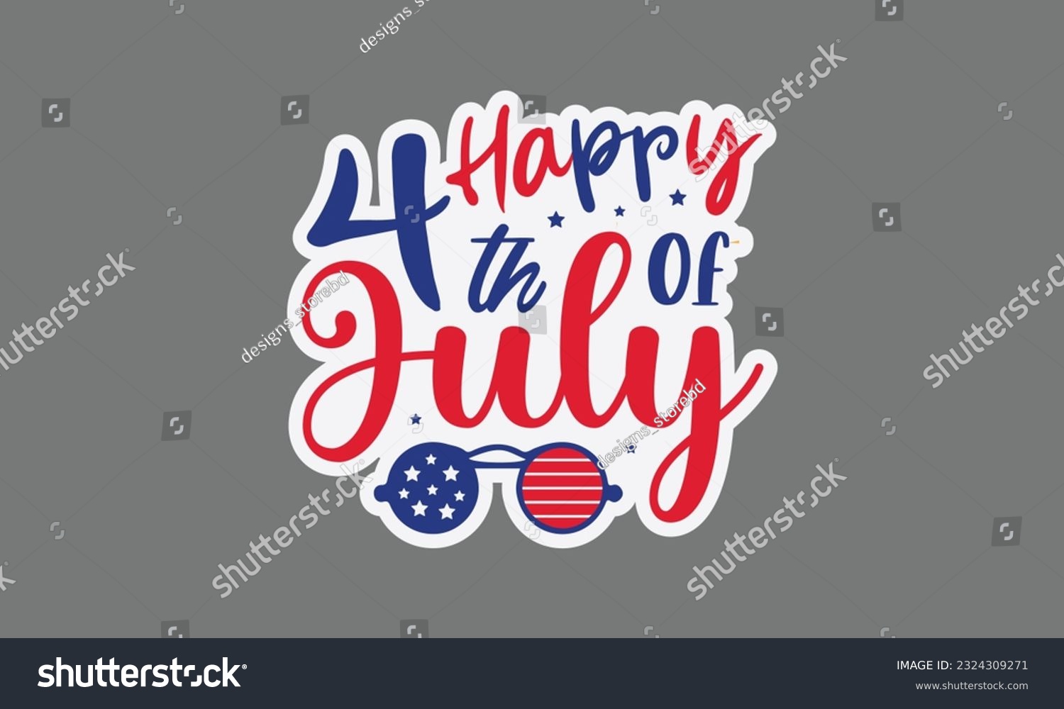 SVG of Happy 4th of july svg, 4th of July svg, Patriotic , Happy 4th Of July, America shirt , Fourth of July sticker, independence day usa memorial day typography tshirt design vector file svg