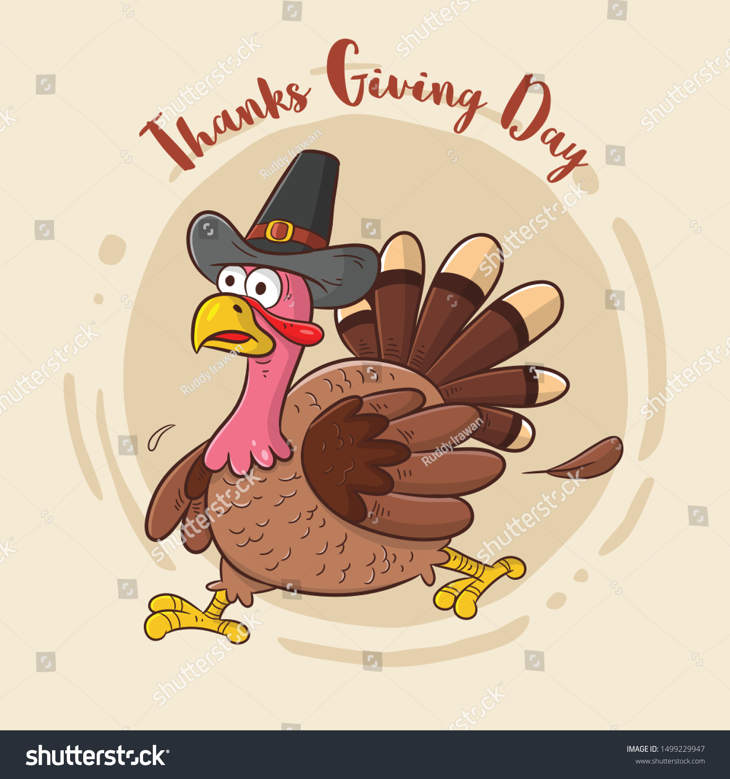 Happy Thanks Giving Cartoon Vector Illustration Stock Vector (Royalty ...