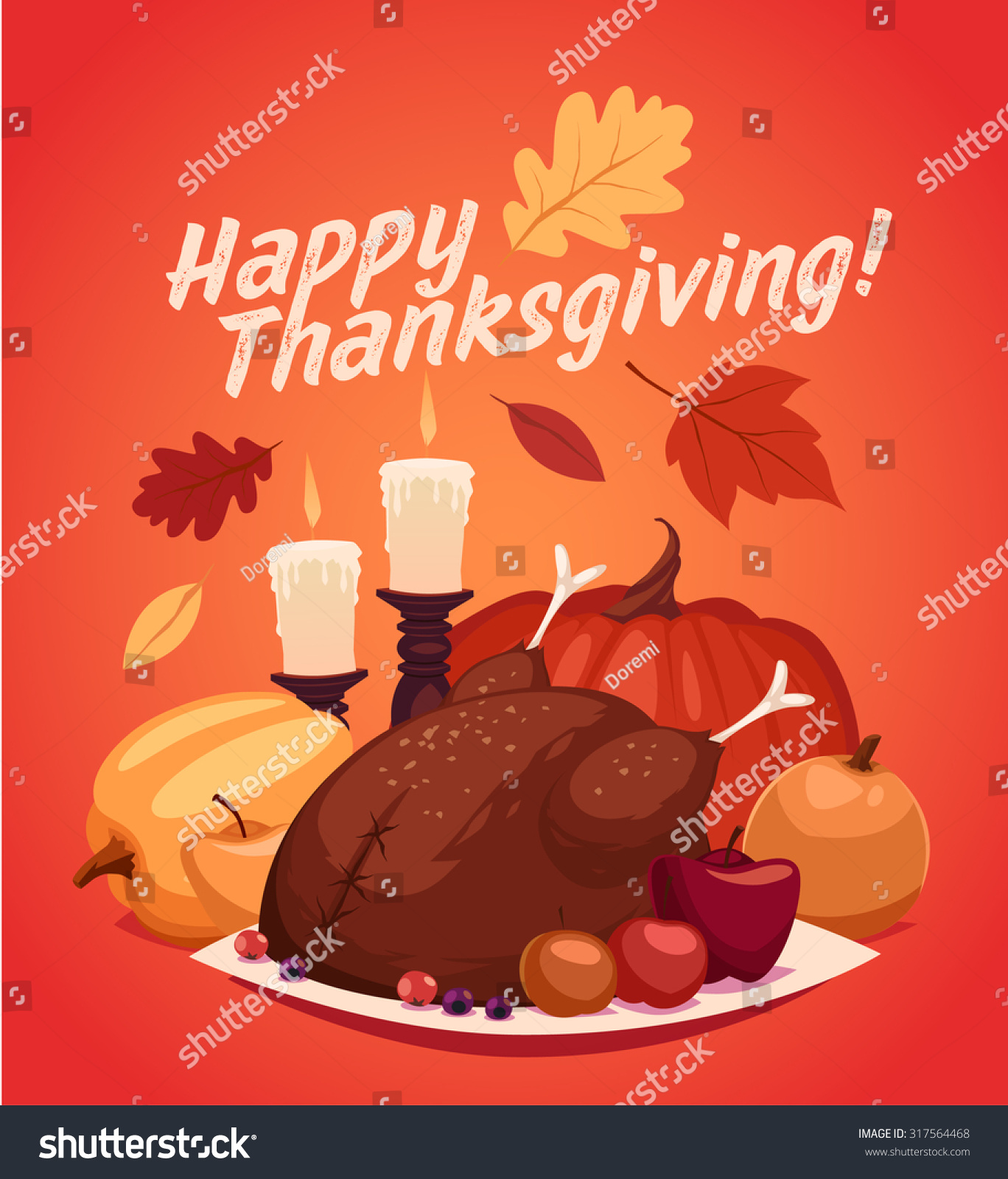 Happy Thanksgiving Card, Background, Poster. Vector Illustration ...