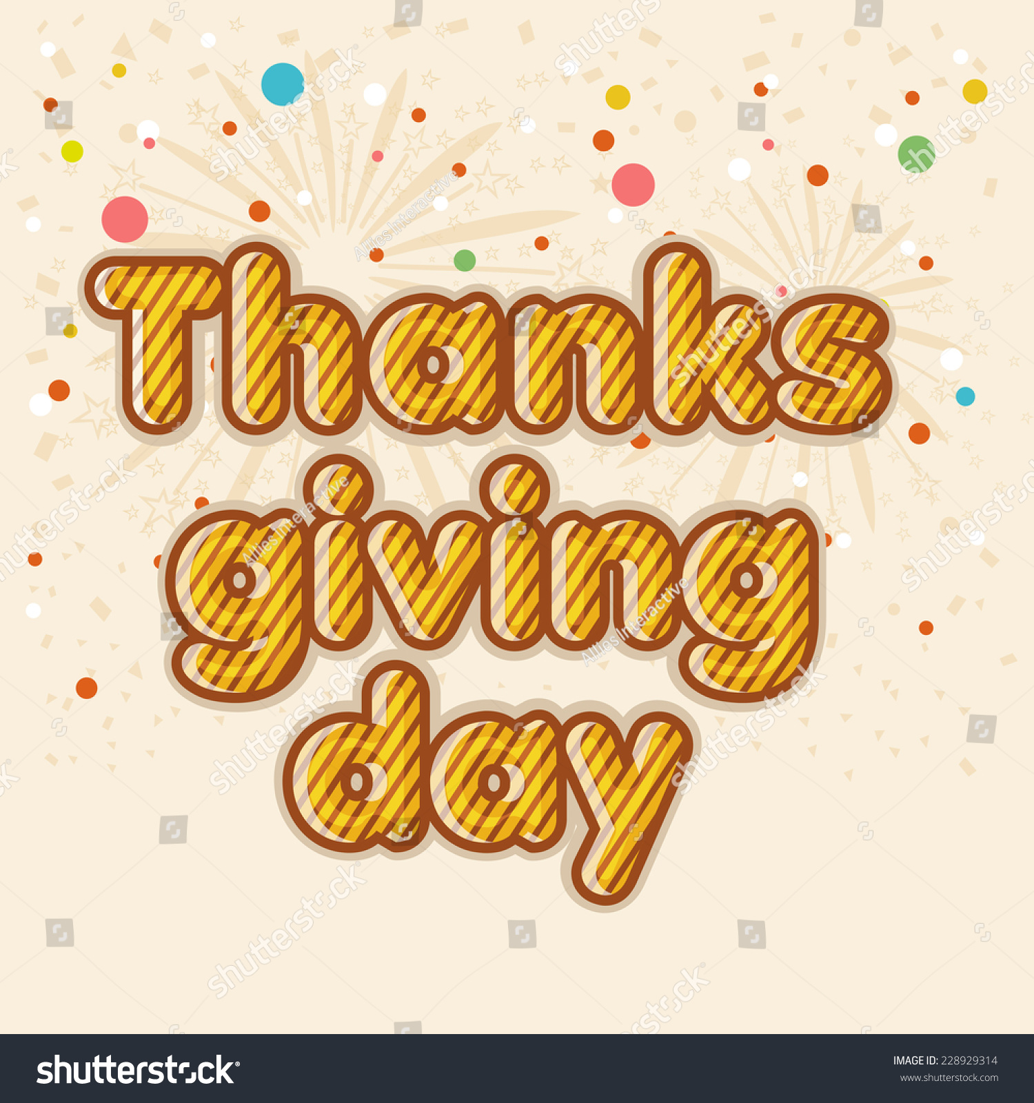 Happy Thanksgiving Day Celebration Concept With Stylish Text On ...