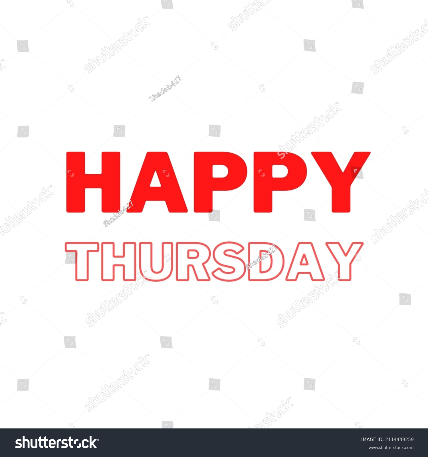 Happy Thursday Colourful Stylish Calligraphy On Stock Vector (Royalty ...