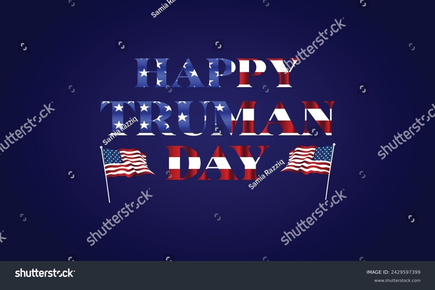 SVG of Happy Truman Day Stylish Text With Usa Flag Design svg