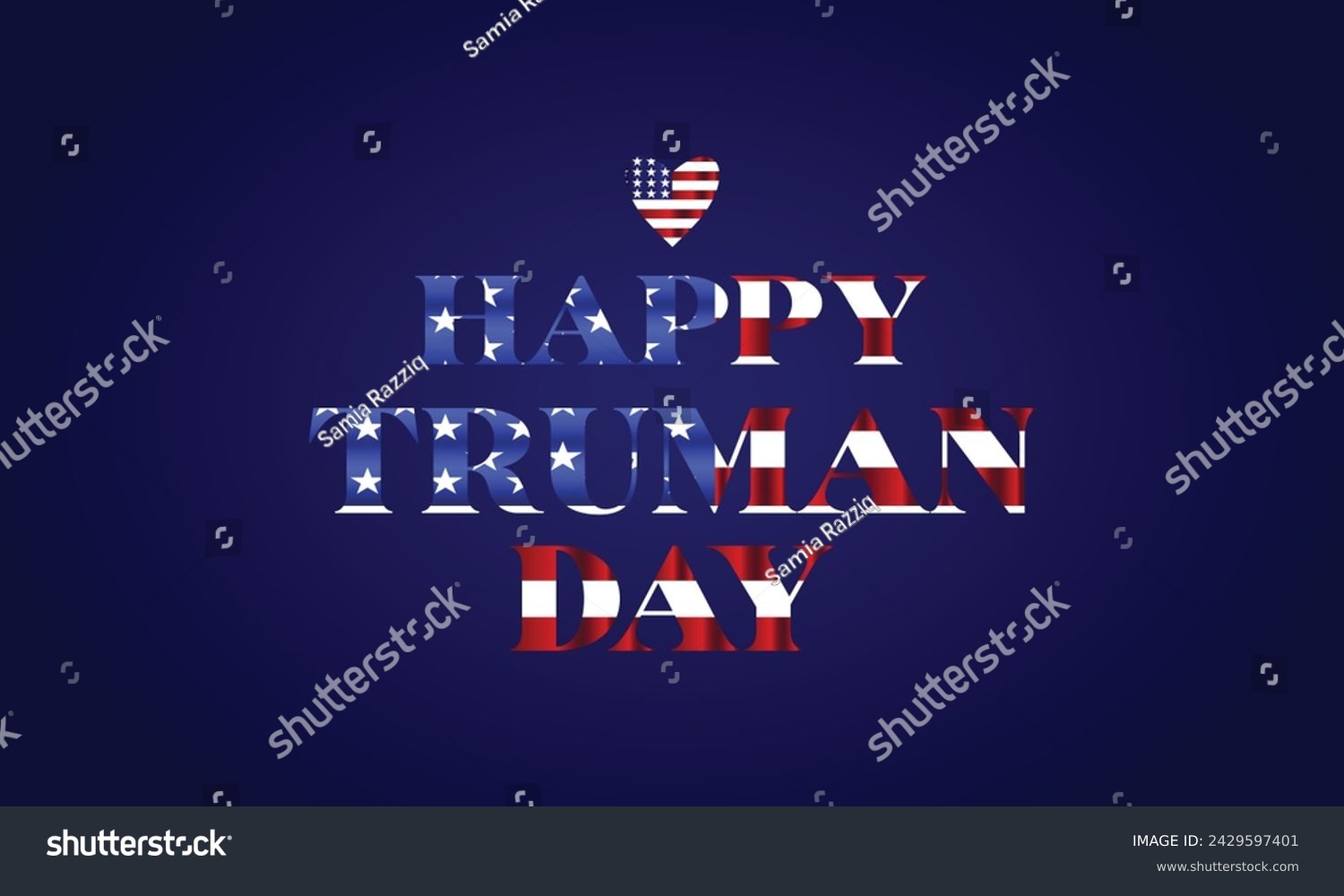 SVG of Happy Truman Day Stylish Text With Usa Flag Design svg