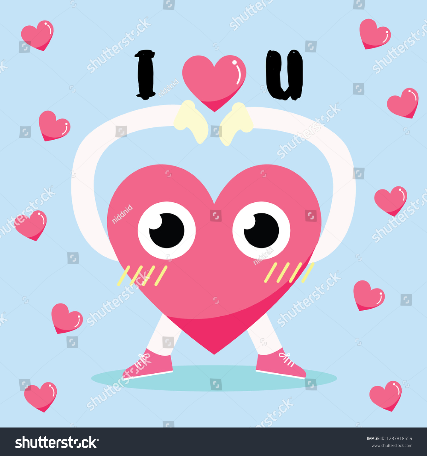 Happy Valentines Day My Heart Love Stock Vector Royalty Free