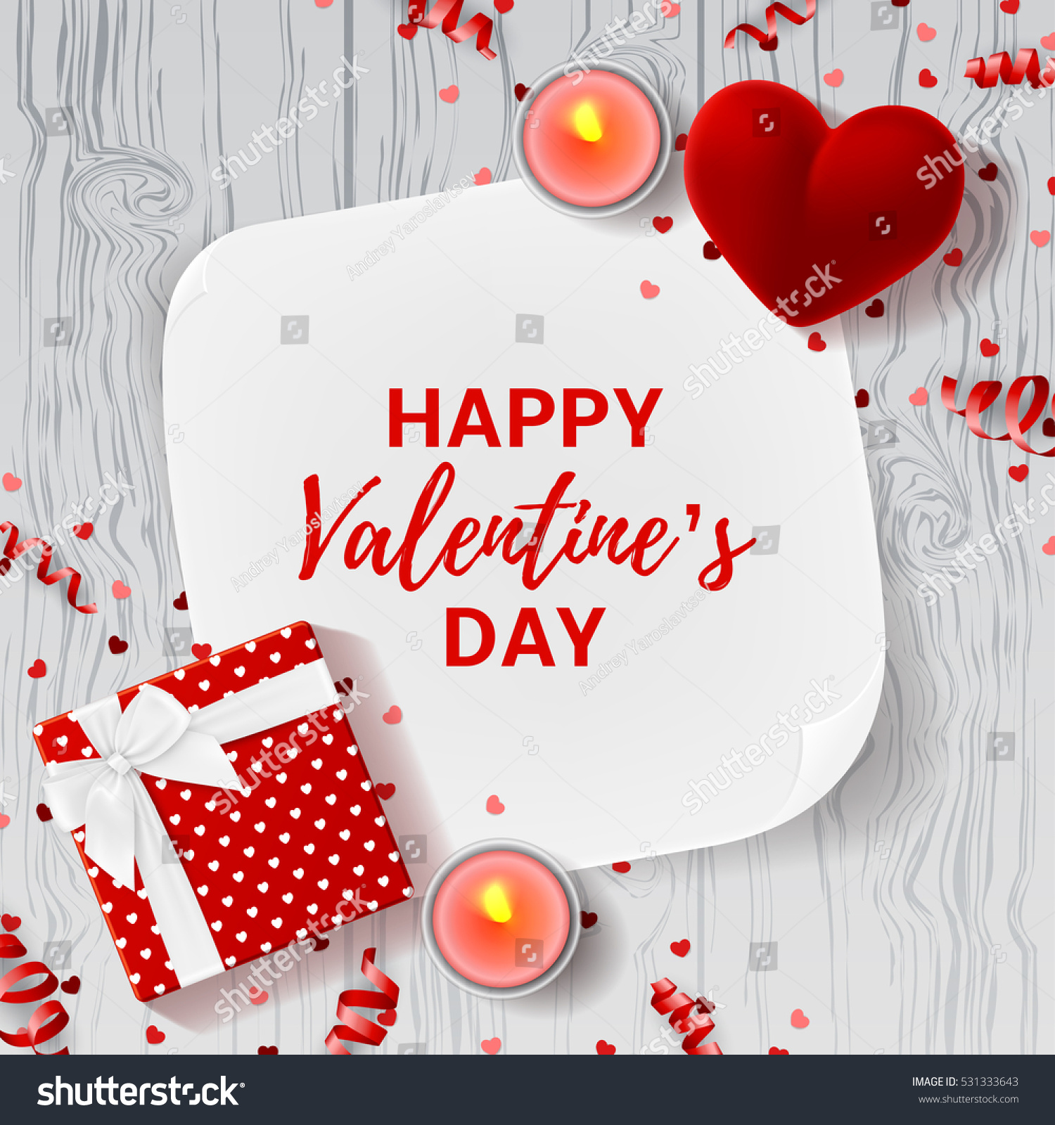 Happy Valentines Day Greeting Banner Top 库存矢量图 免版税 531333643