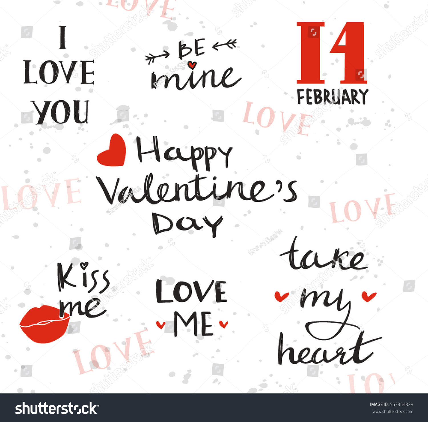 Happy Valentines Day Hand Drawn Icon Stock Vector Royalty Free