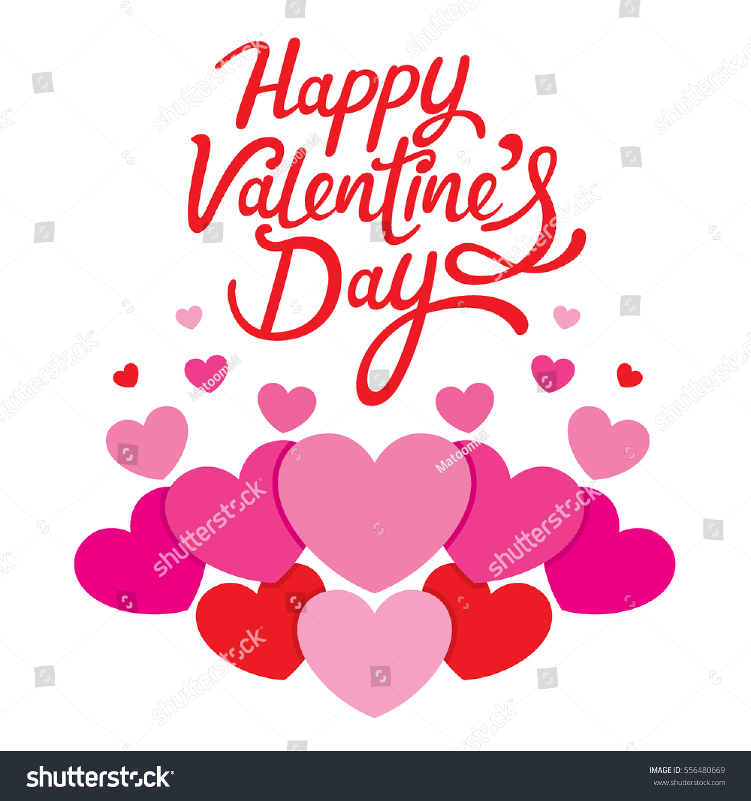 Valentines Day Images Part - 41: Happy Valentineu0027s Day Lettering With Hearts, Love, Wedding, Engagement, Relationship, Sweetheart