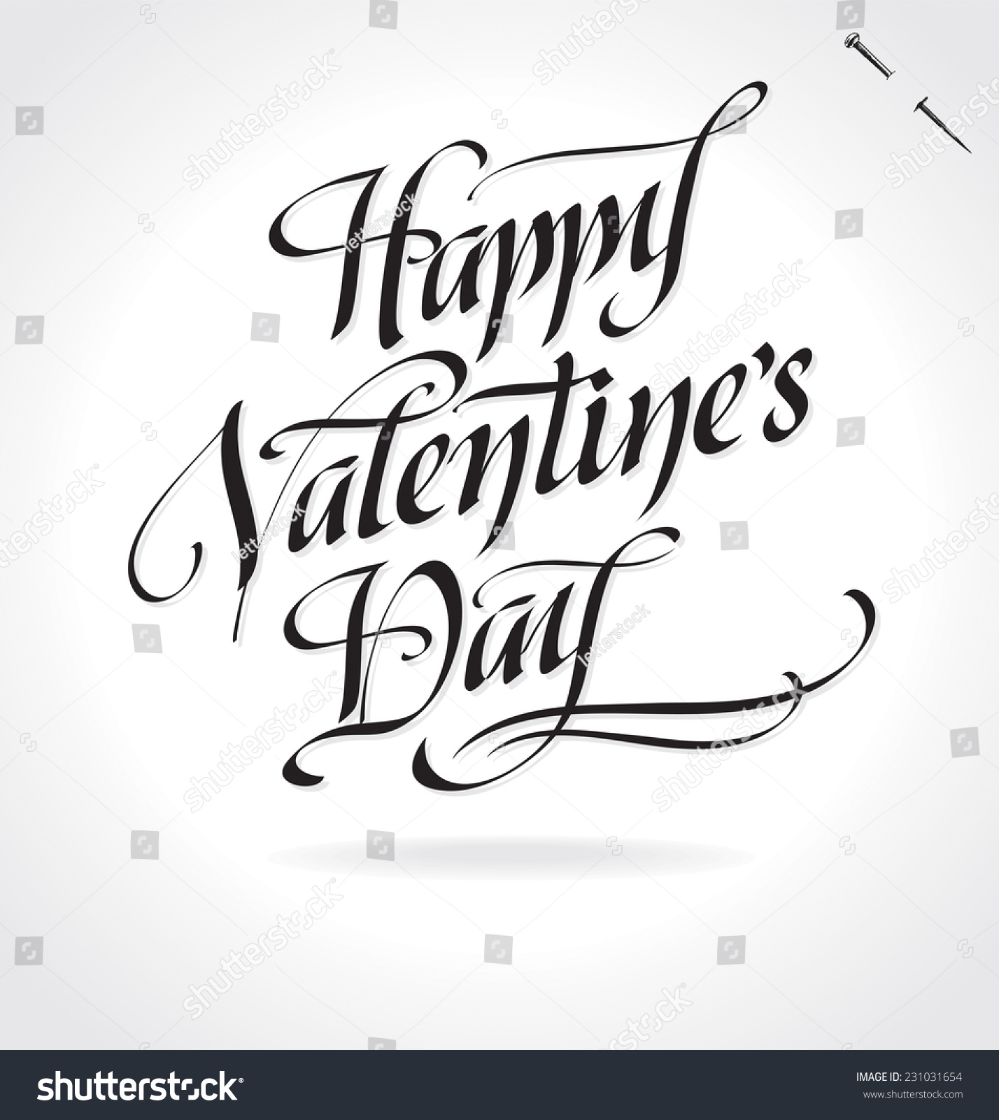 Happy Valentines Day Original Custom Hand Stock Vector 231031654 ...