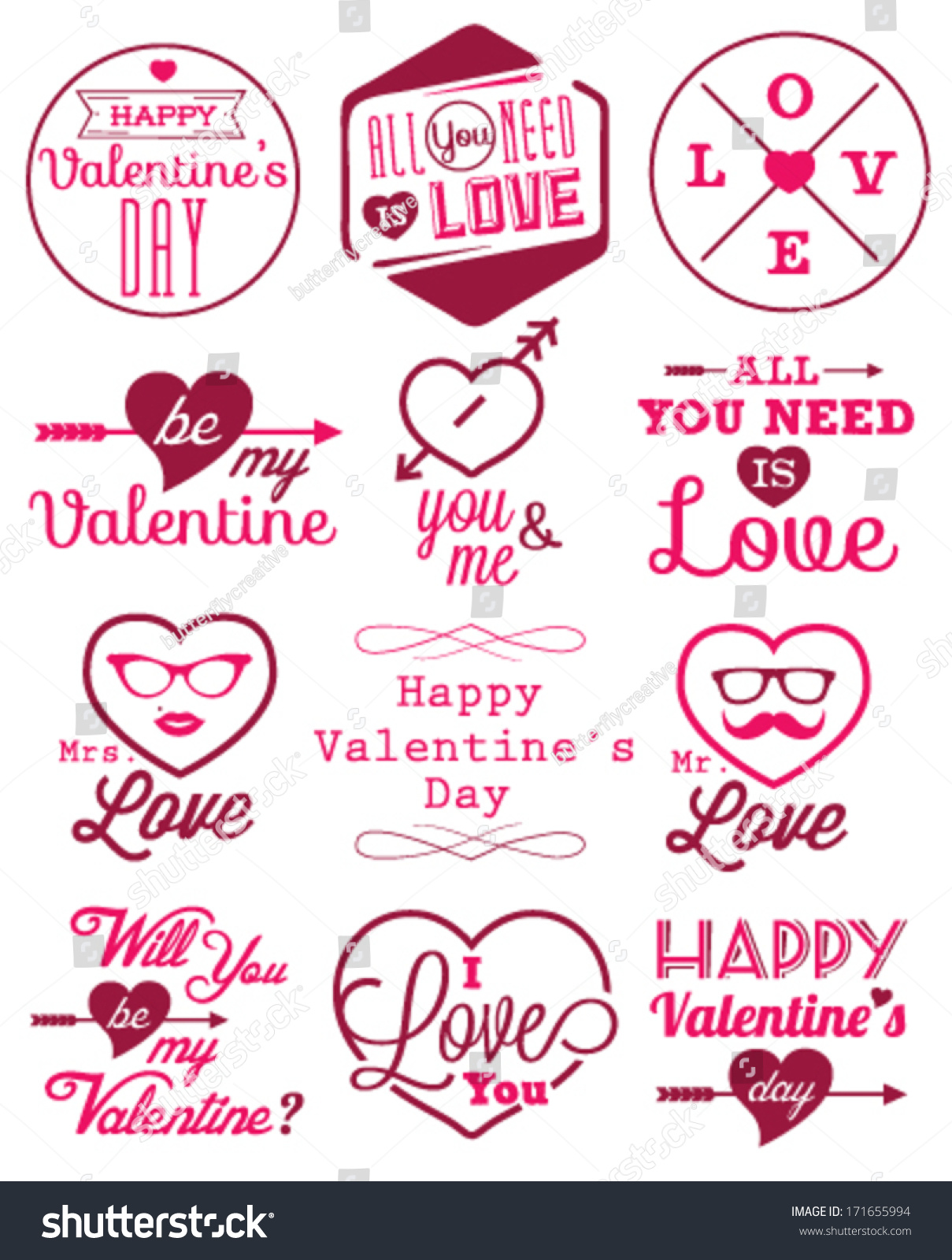 happy valentines day vector badges labels stock vector royalty free