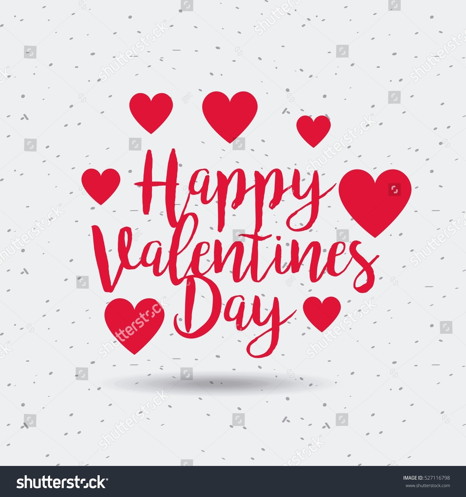 Happy Valentines Day Card Red Hearts Stock Vector 527116798 - Shutterstock