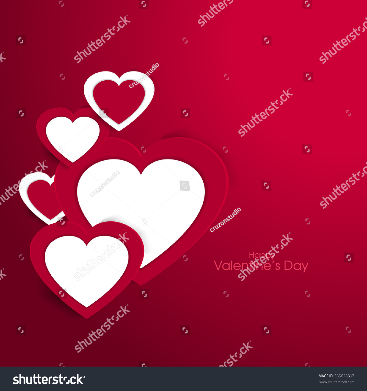 Happy Valentines Day Gift Card Greeting Stock Vector (Royalty Free