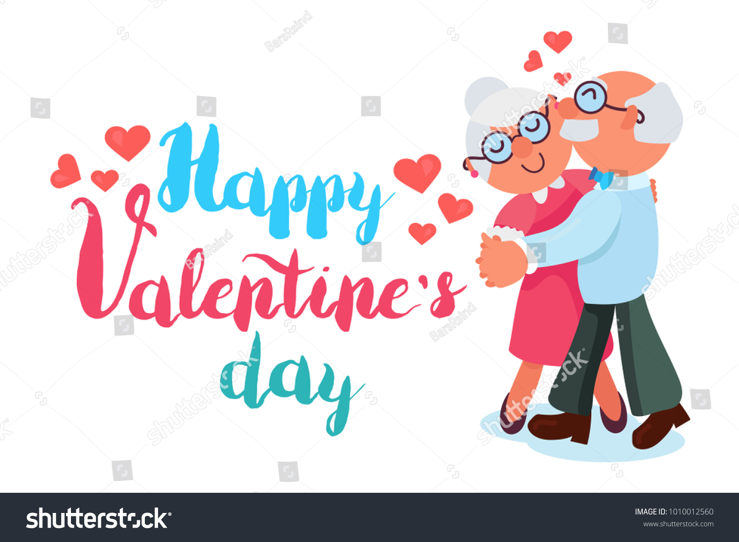 Download Happy Valentines Day Greeting Banner Dancing Stock Vector Royalty Free 1010012560