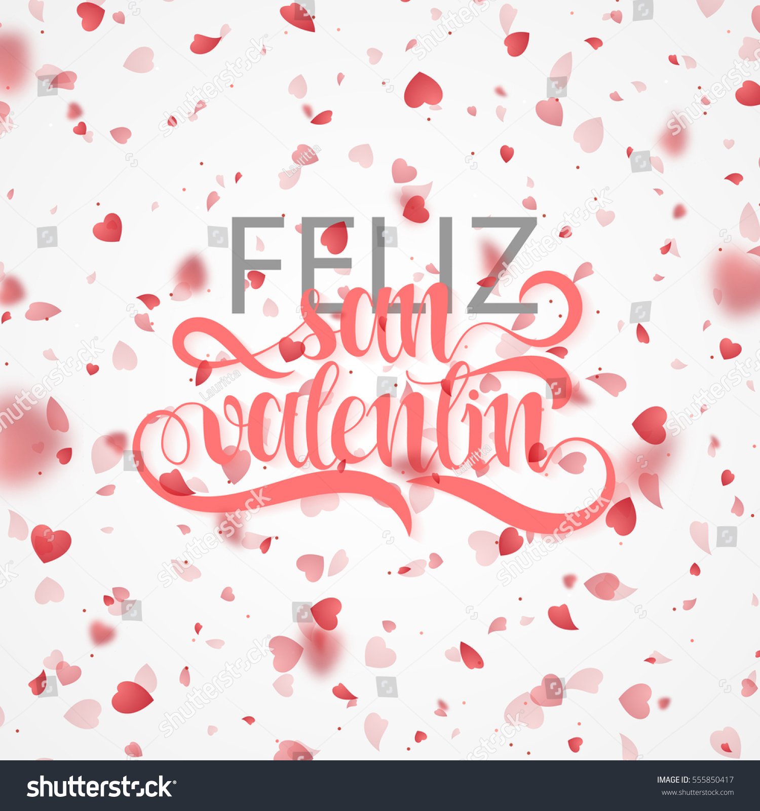 Happy Valentines Day Phrase Spanish Handmade Stock Vector (Royalty Free ...