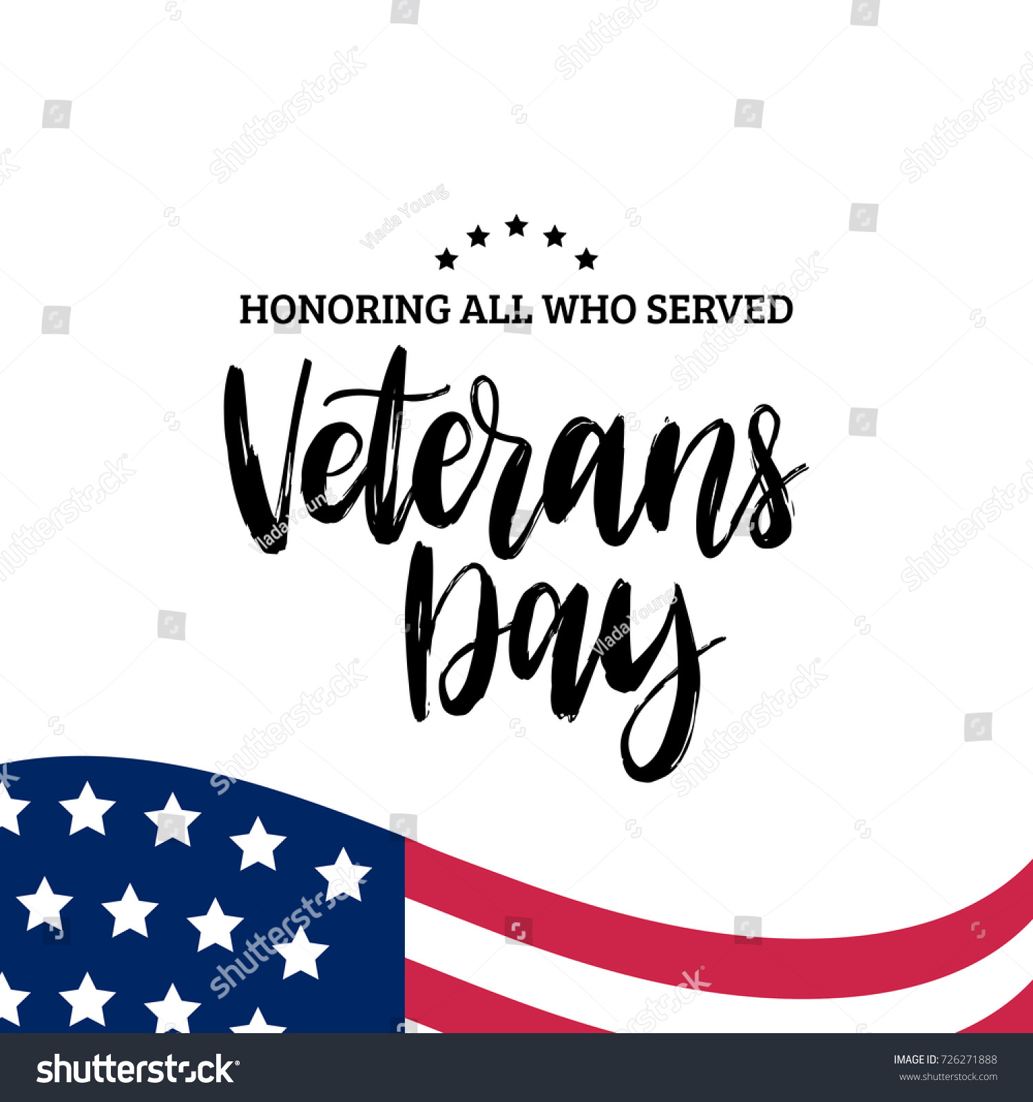 Download Happy Veterans Day Lettering Usa Flag Stock Vector ...
