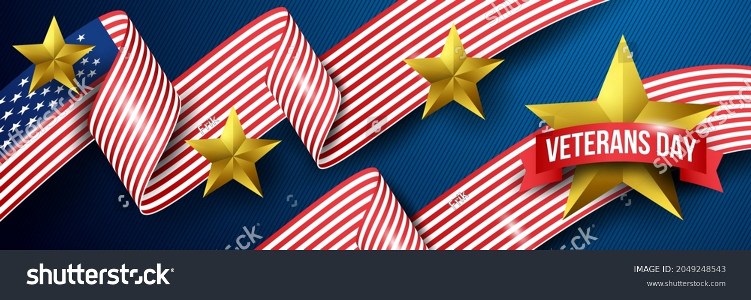 Happy Veterans Day Flag Stars Background Stock Vector Royalty Free 2049248543