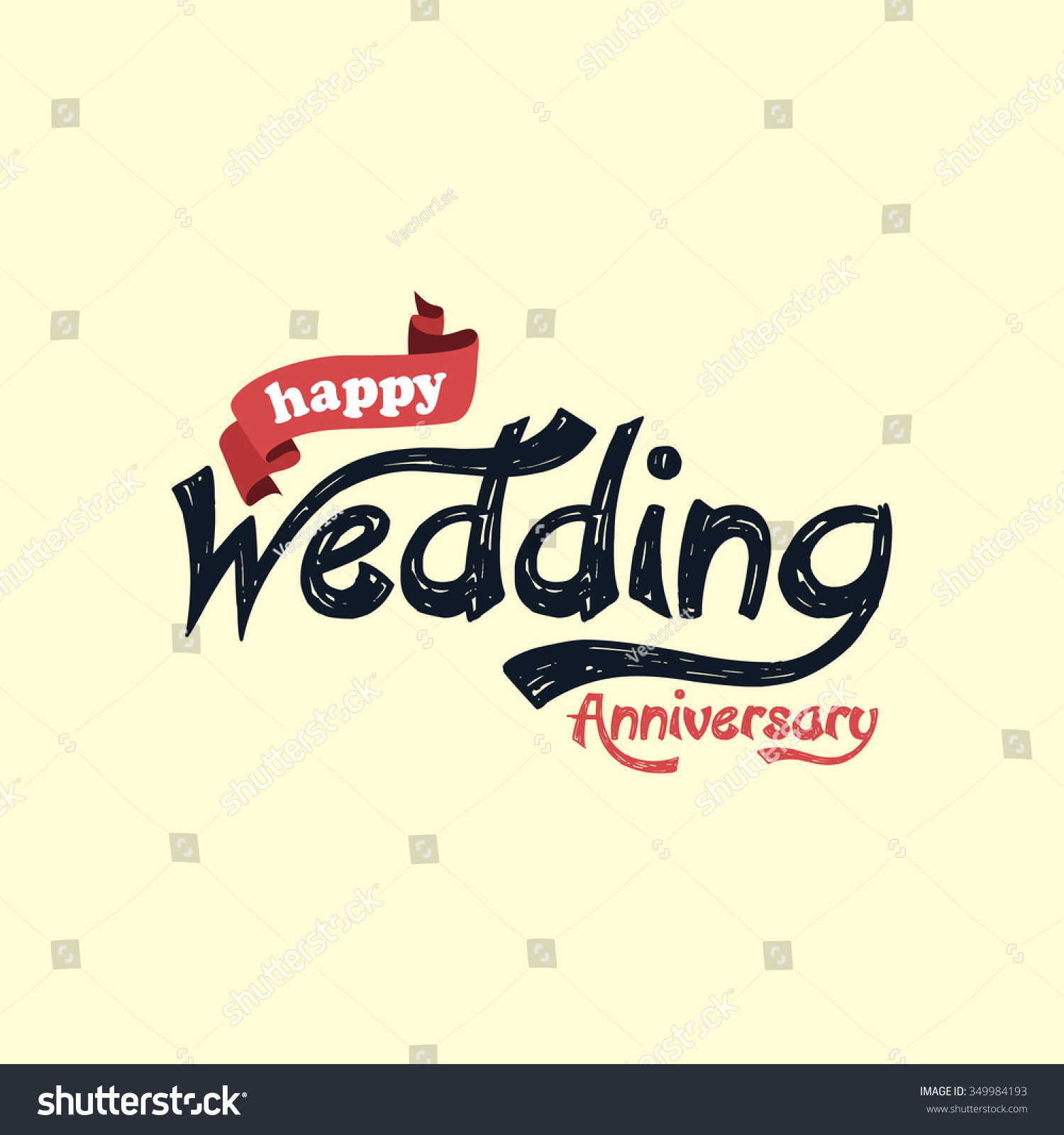 Happy Wedding  Anniversary  Theme Vector  Art Stock Vector  