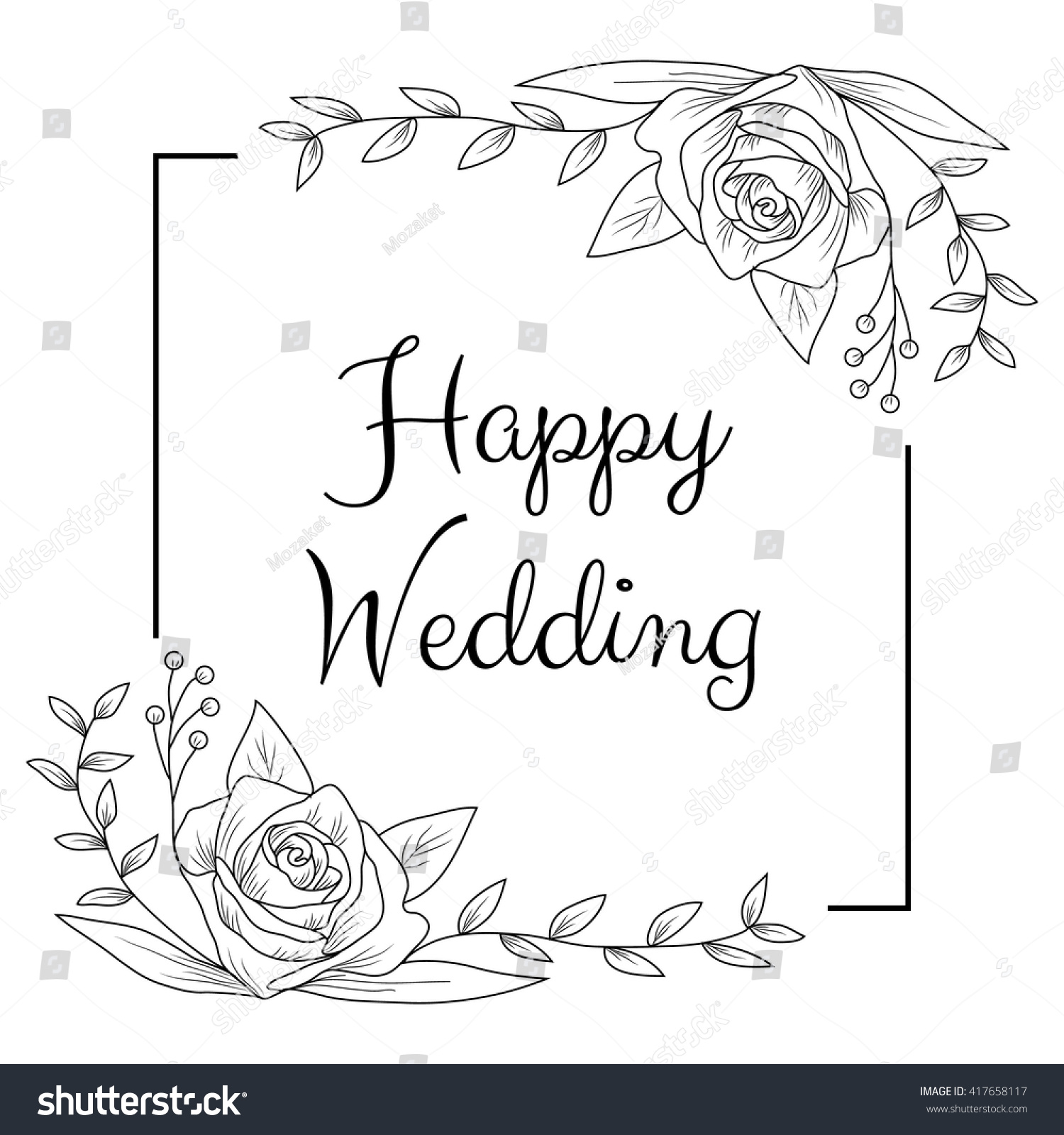 Happy Wedding Card のベクター画像素材 ロイヤリティフリー