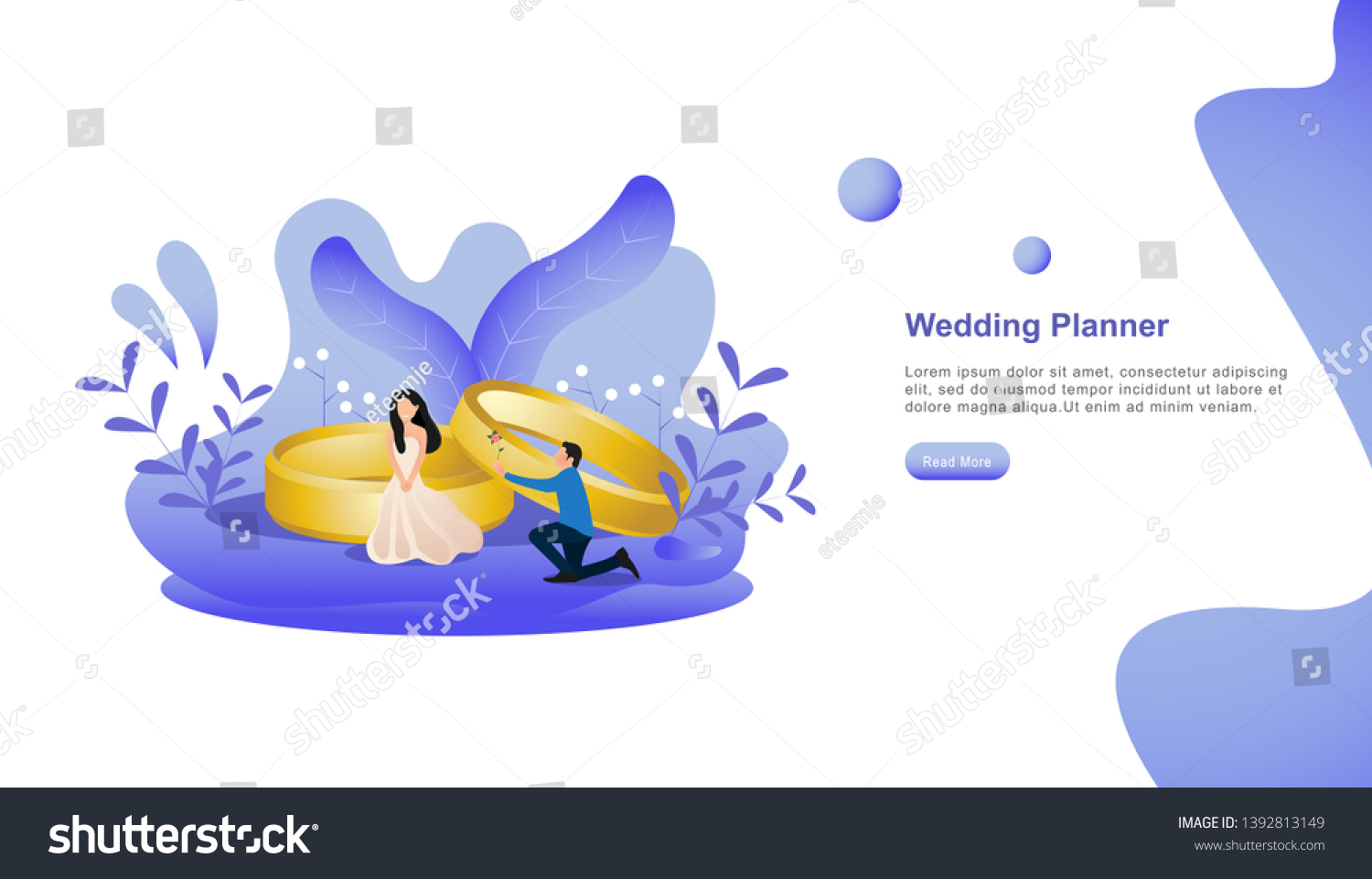 Happy Wedding Planner Just Married Couples Stock Vector Royalty