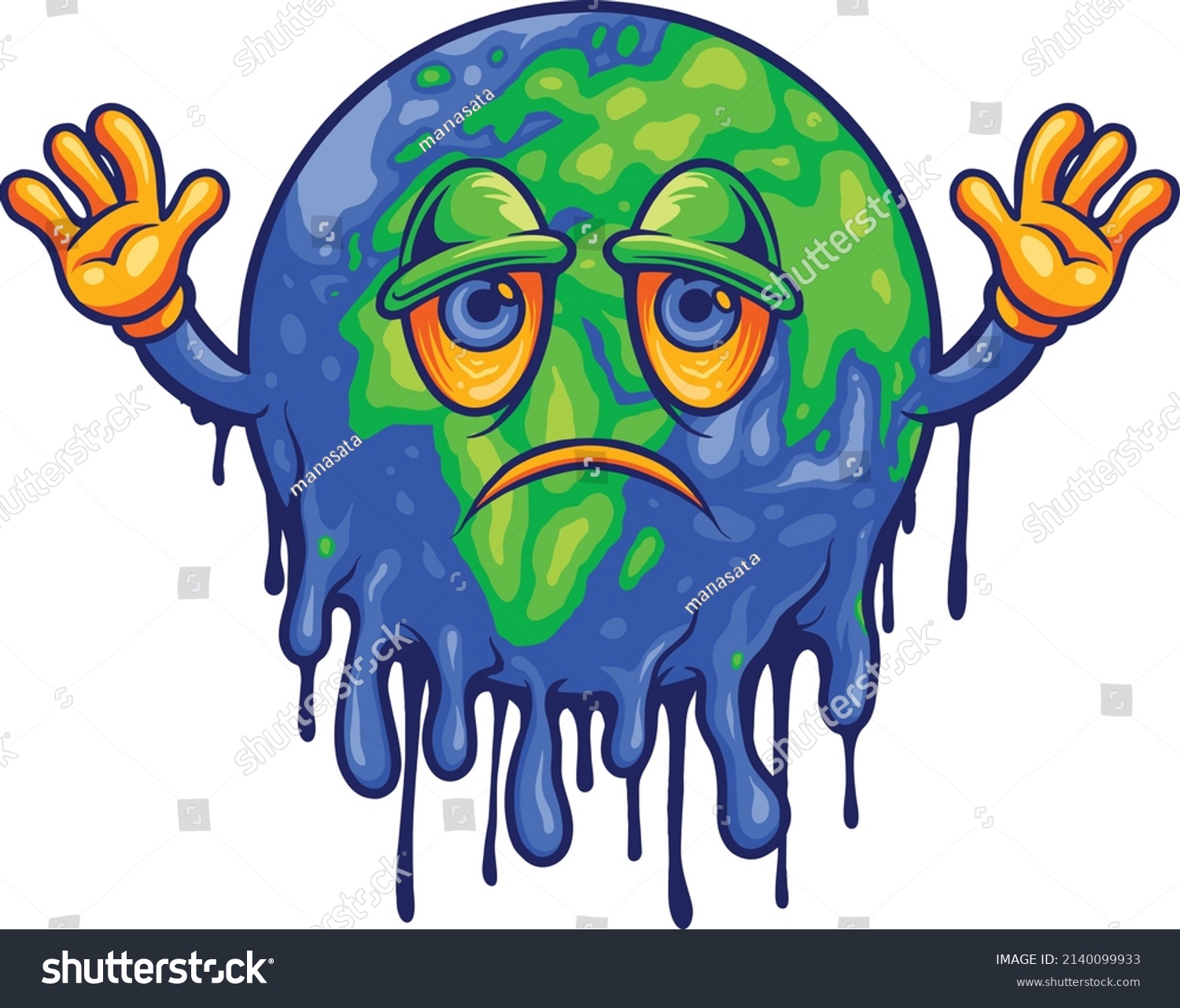 SVG of Happy world earth day with melted globe vector illustrations for your work logo, merchandise t-shirt, stickers and label designs, poster, greeting cards advertising business company or brands svg