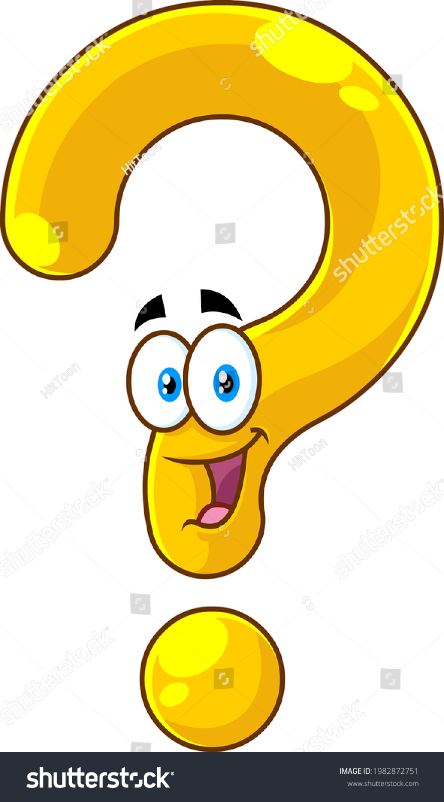 Happy Yellow Question Mark Cartoon Character Stock Vector (Royalty Free ...