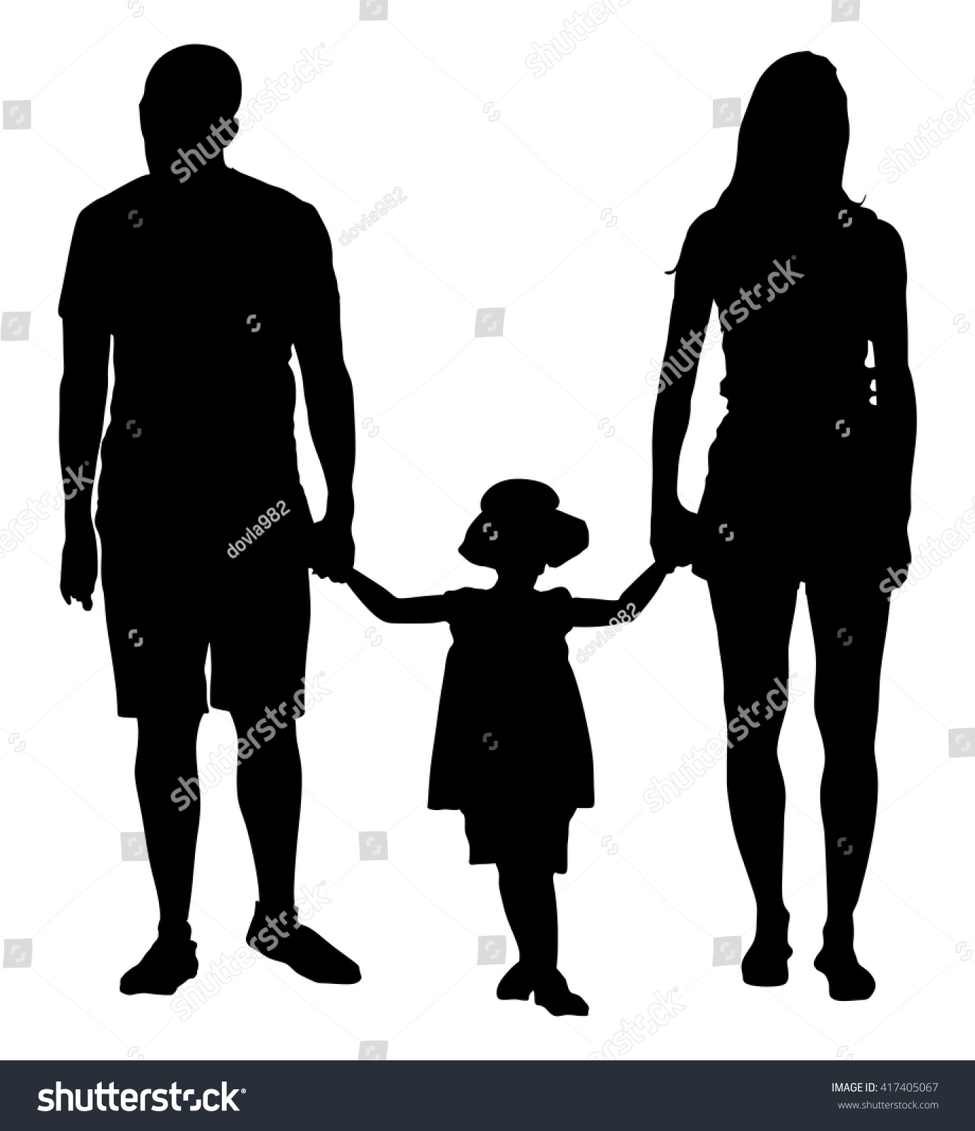 Download Happy Young Family Holding Hands Vector Stock Vector ...