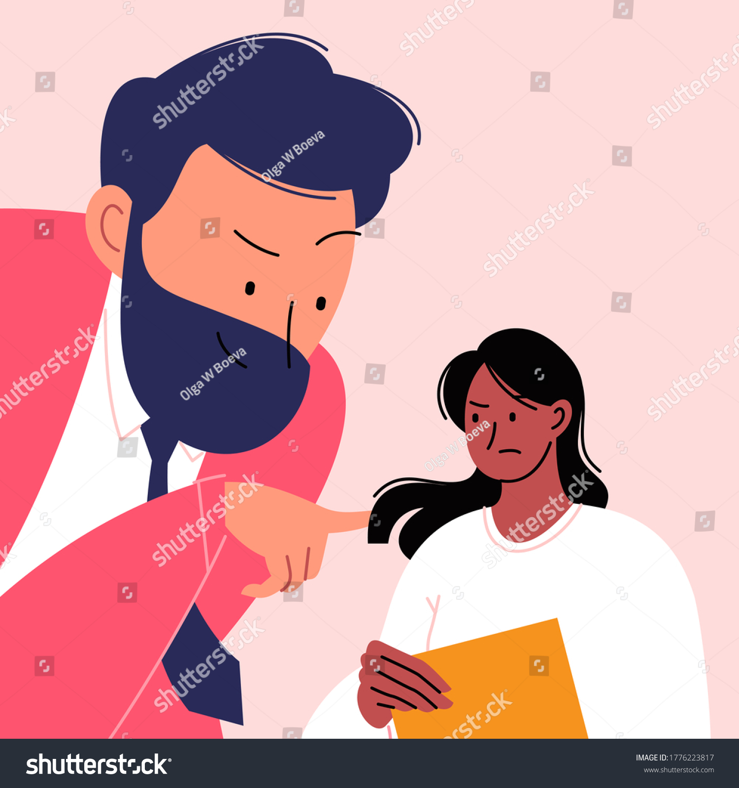 Harassment Work Boss Touching His Female Stock Vector Royalty Free 1776223817 Shutterstock 