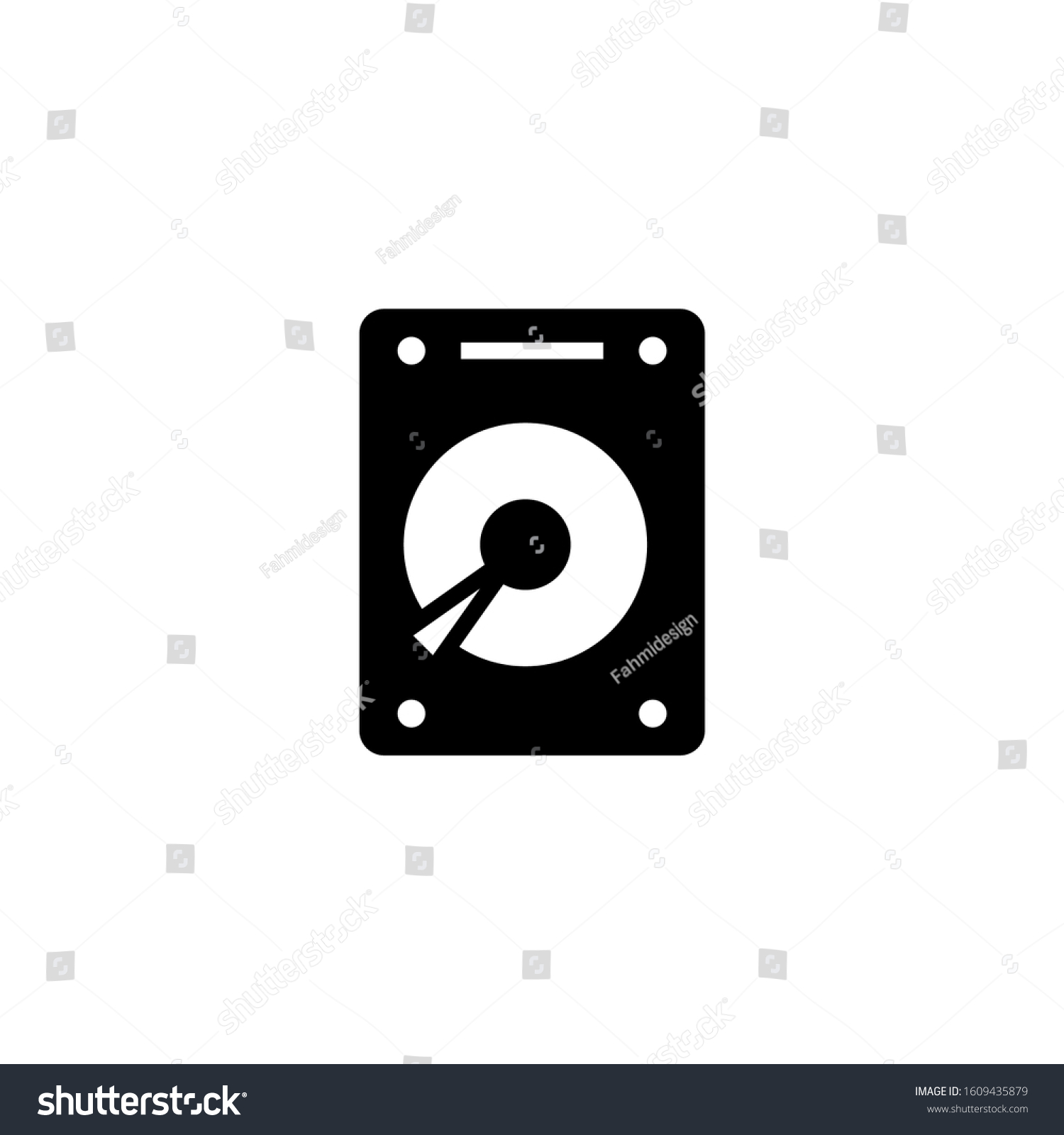 Hard Disk Icon Hdd Symbol Black Stock Vector (Royalty Free) 1609435879