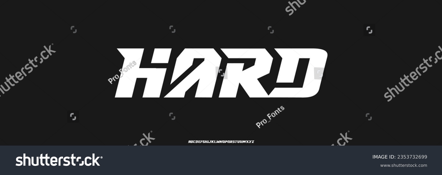 SVG of Hard, modern abstract digital alphabet font. Minimal technology typography, Creative urban sport fashion futuristic font and with numbers. vector illustration svg