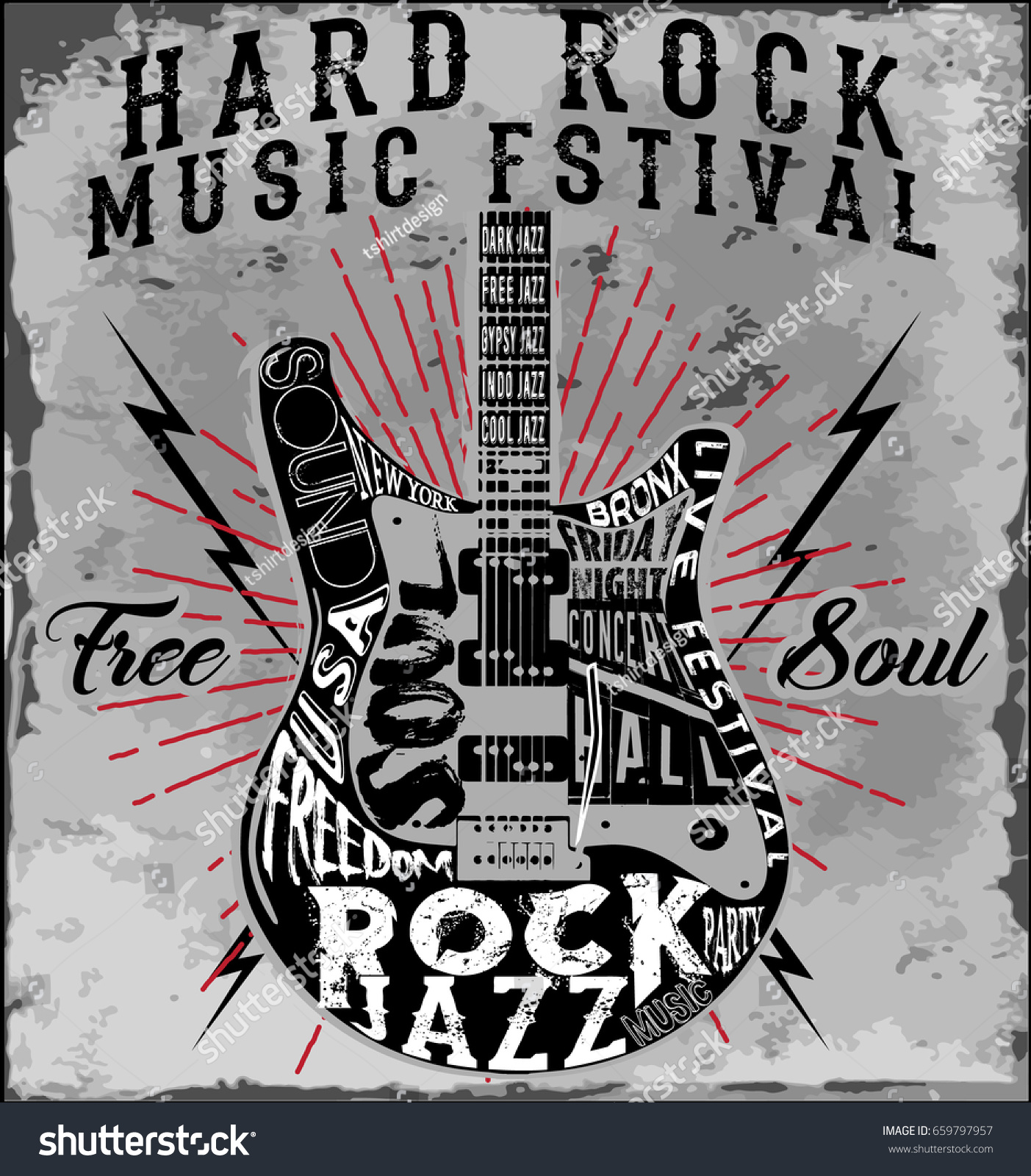 Hard Rock Music Poster Stock Vector (Royalty Free) 659797957 | Shutterstock