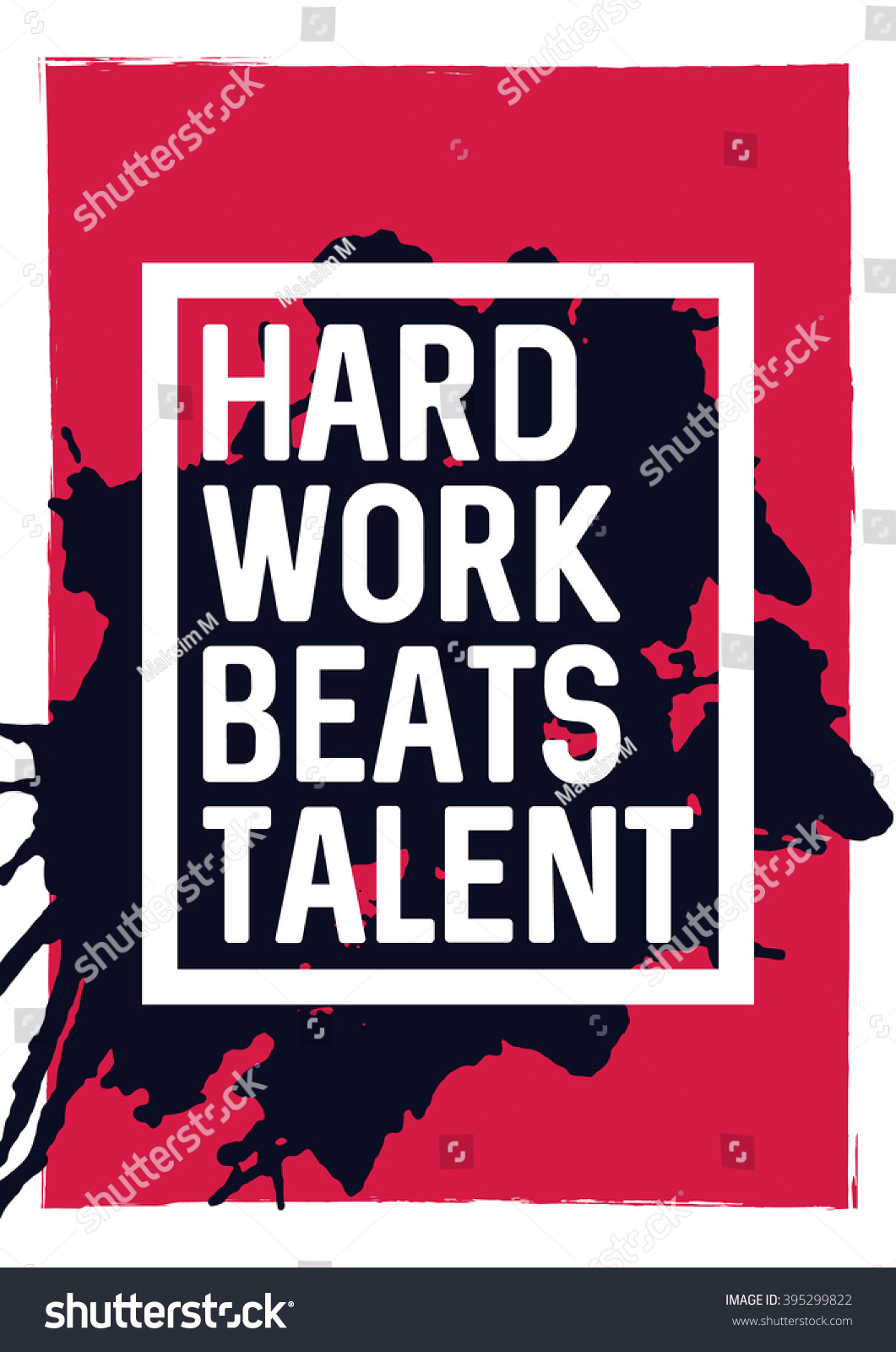 Hard Work Beats Talent Motivational Phrase Lagervektor Royaltyfri