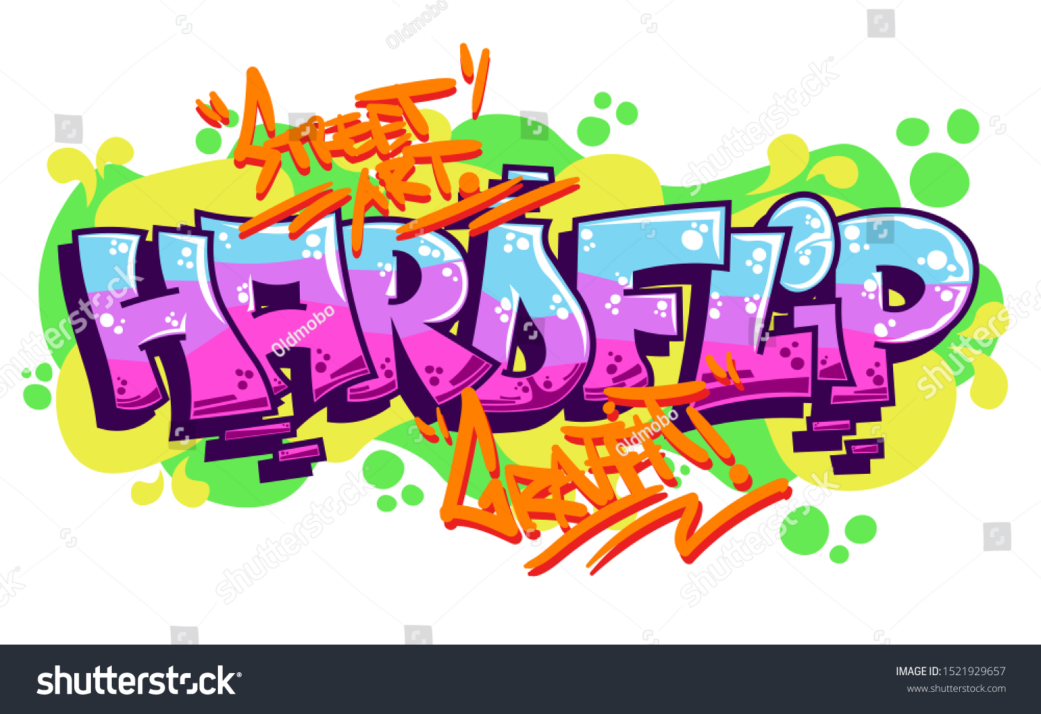 Vektor Stok Hardflip Street Art Graffiti Freestyle Drawing (Tanpa