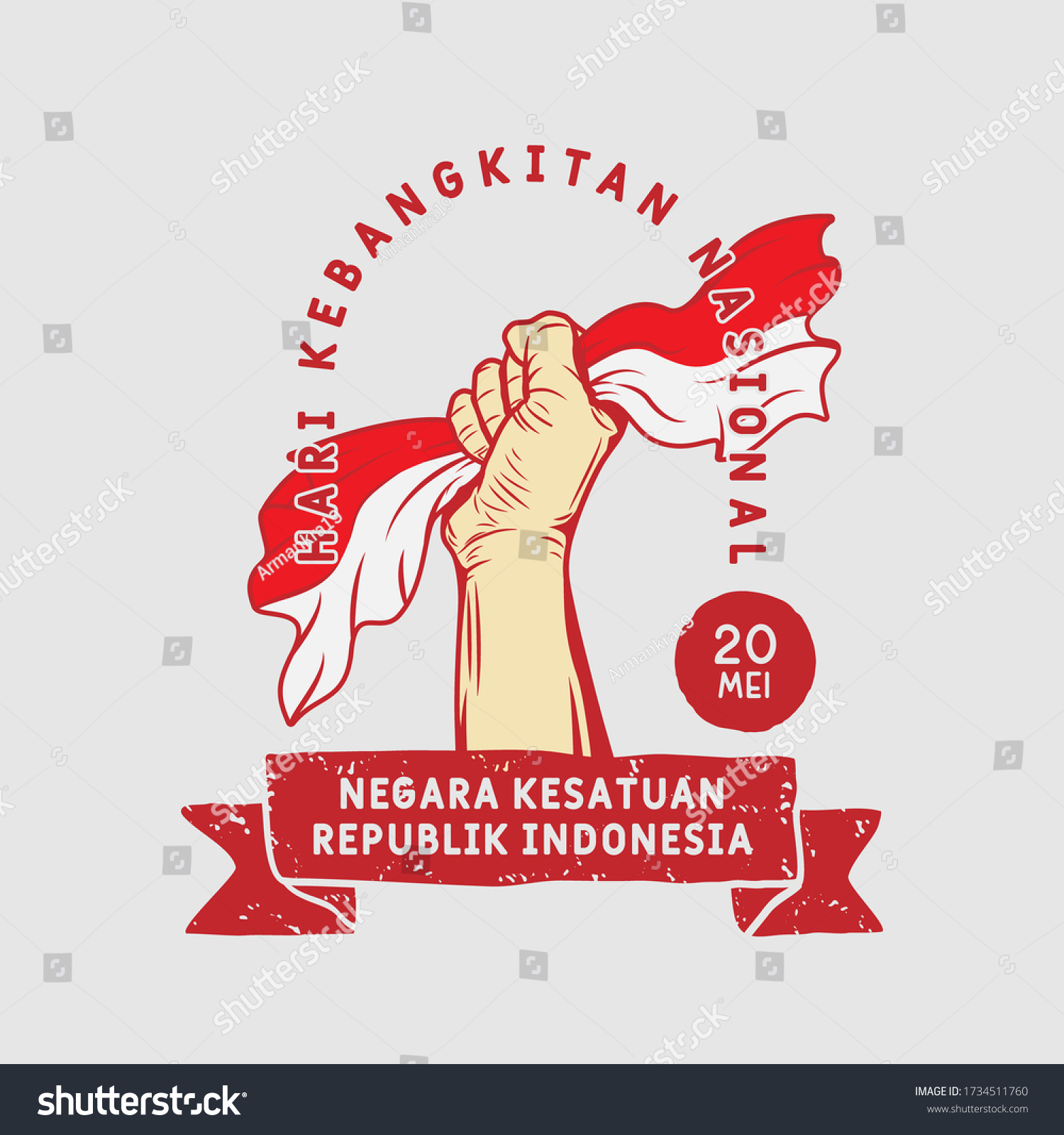 SVG of Hari Kebangkitan Nasional, 20 Mei. Translation : May 20, National Awakening Day of Indonesia. vector illustration. svg