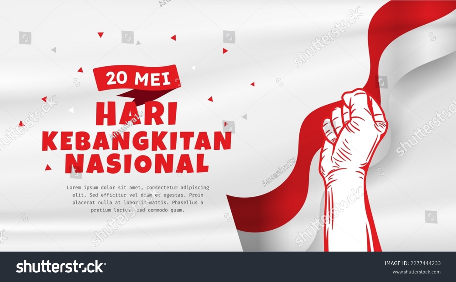 SVG of Hari Kebangkitan Nasional, 20 Mei. Translation : May 20, National Awakening Day of Indonesia. vector banner illustration. svg