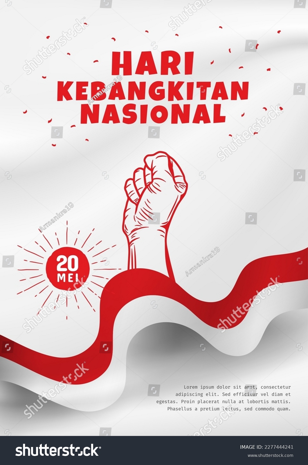 SVG of Hari Kebangkitan Nasional, 20 Mei. Translation : May 20, National Awakening Day of Indonesia. vector poster illustration. svg