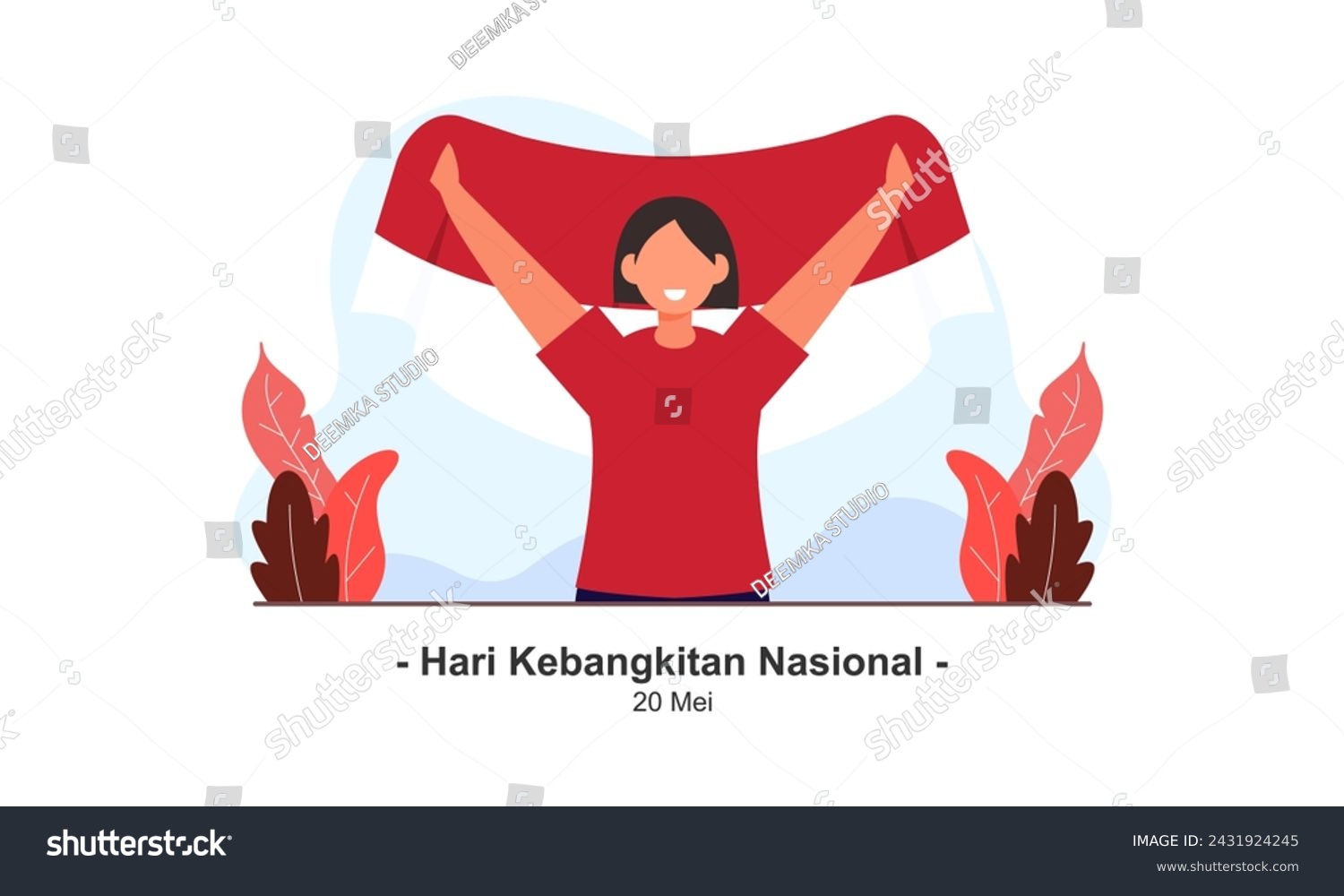 SVG of Hari Kebangkitan Nasional, 20 Mei. Translation : May 20, National Awakening Day of Indonesia svg